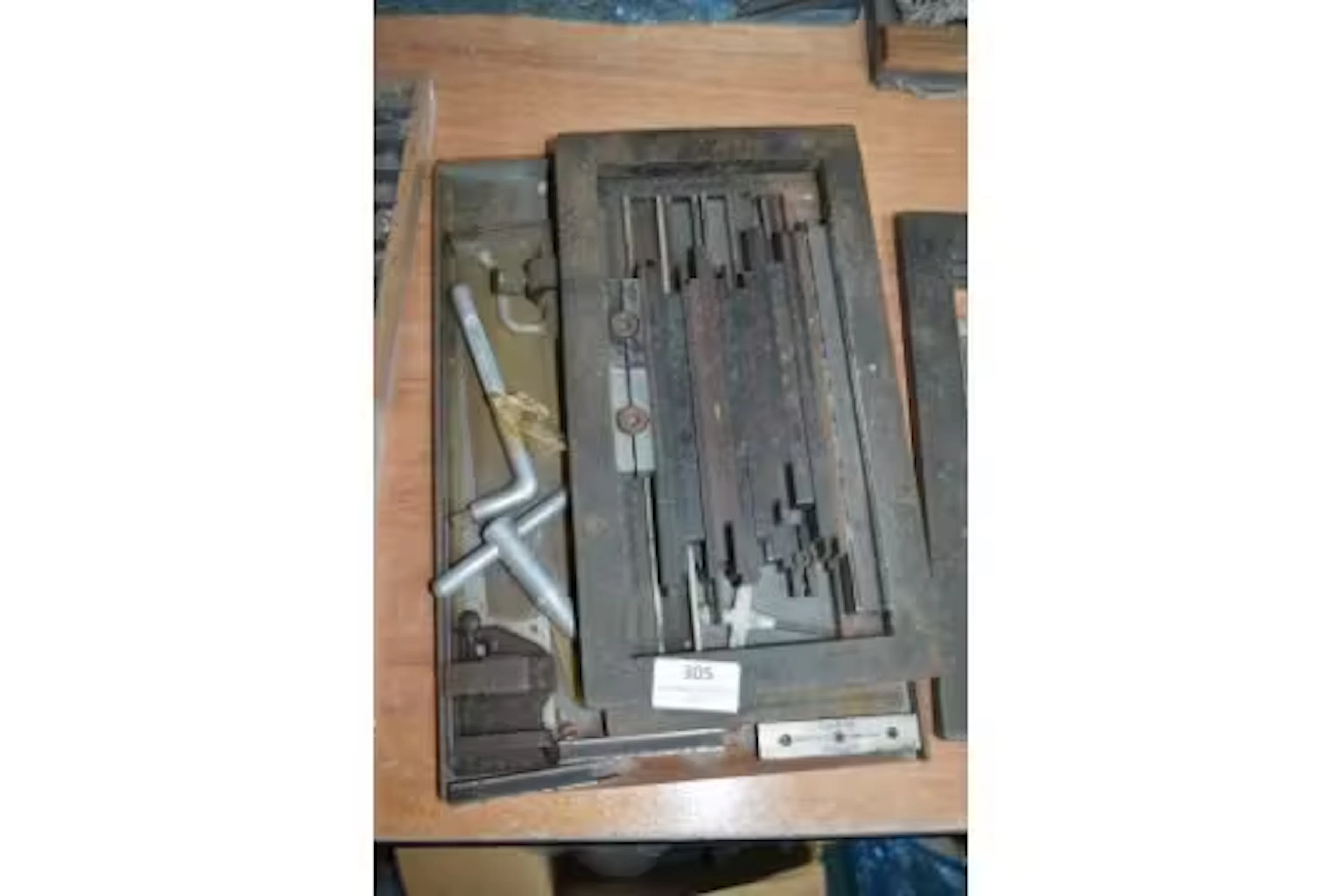 Letterpress Printer’s Chase with Furniture and Quoins