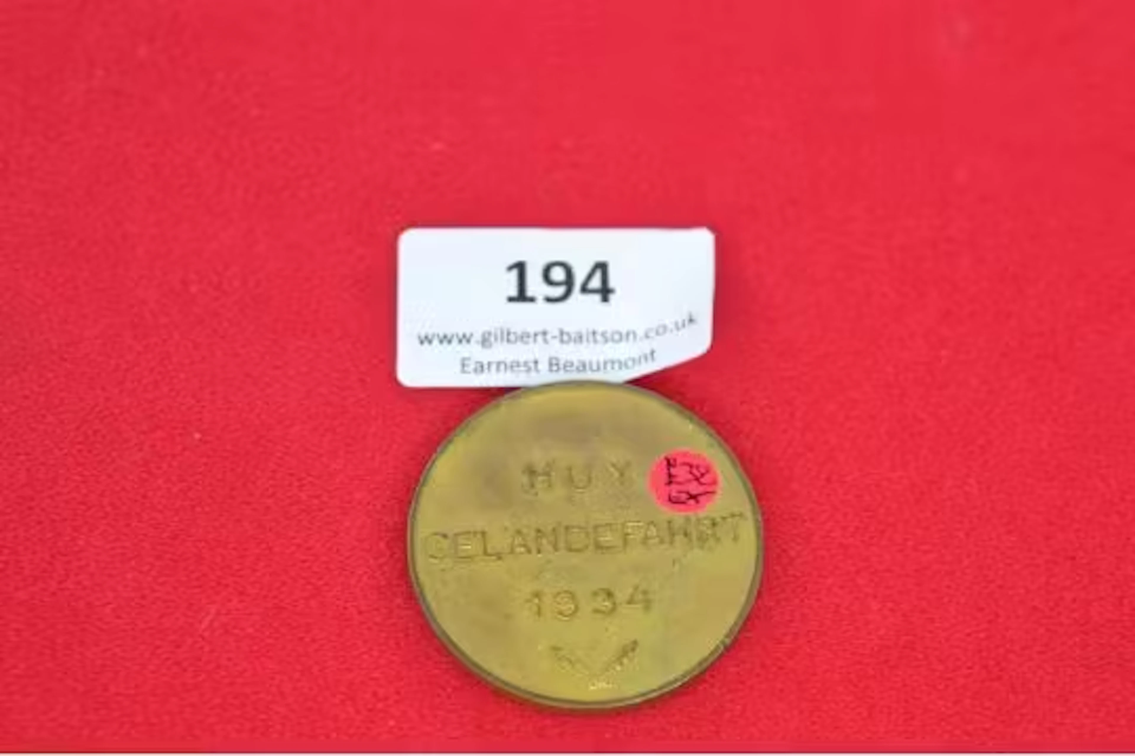 German bronze medal, obverse with eagle-and-swastika emblem, shield