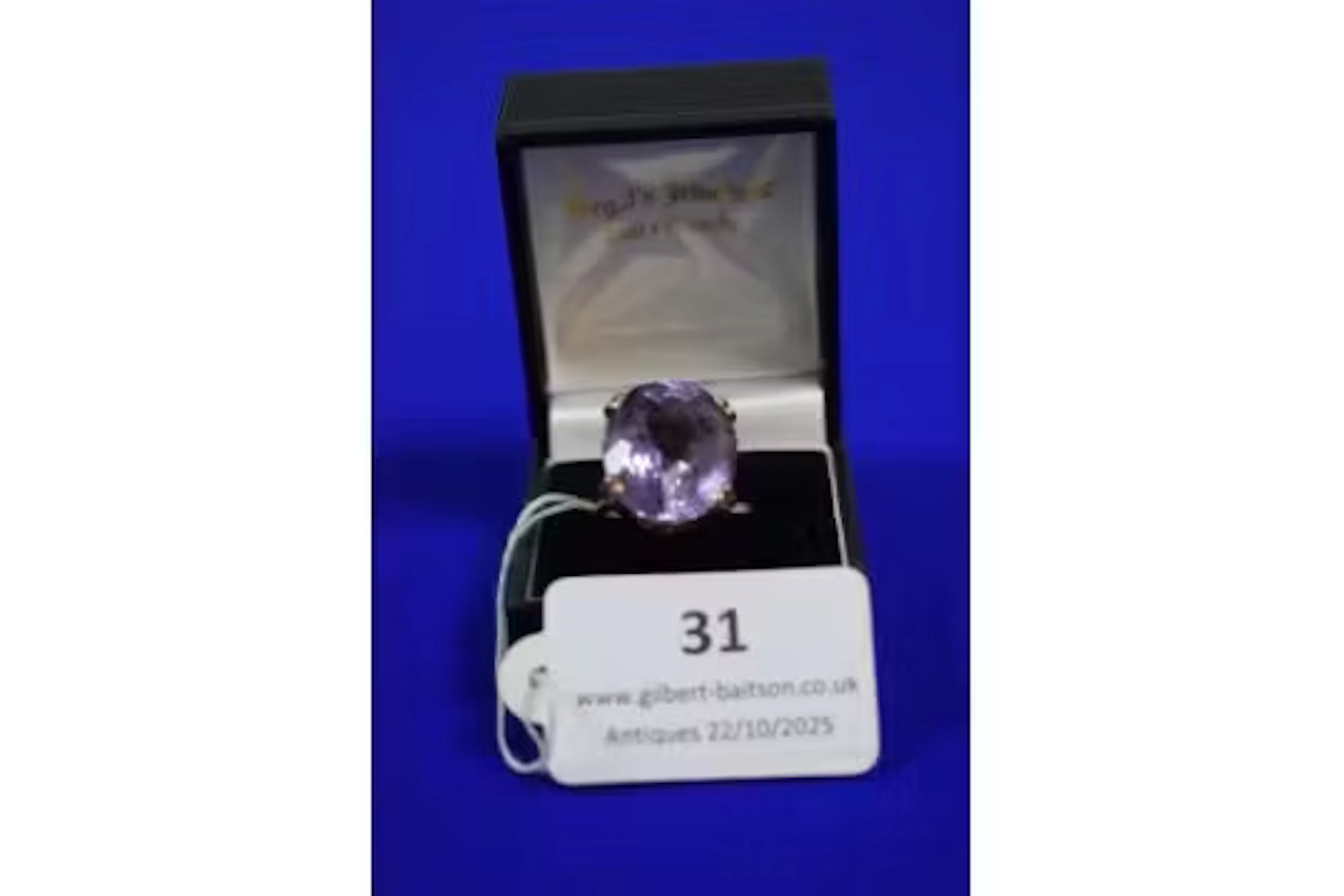 9ct Gold Ring with Large Amethyst ~9.1g total Size: Q