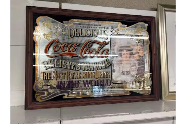 Vintage Coca Cola Framed Avertisement Mirror