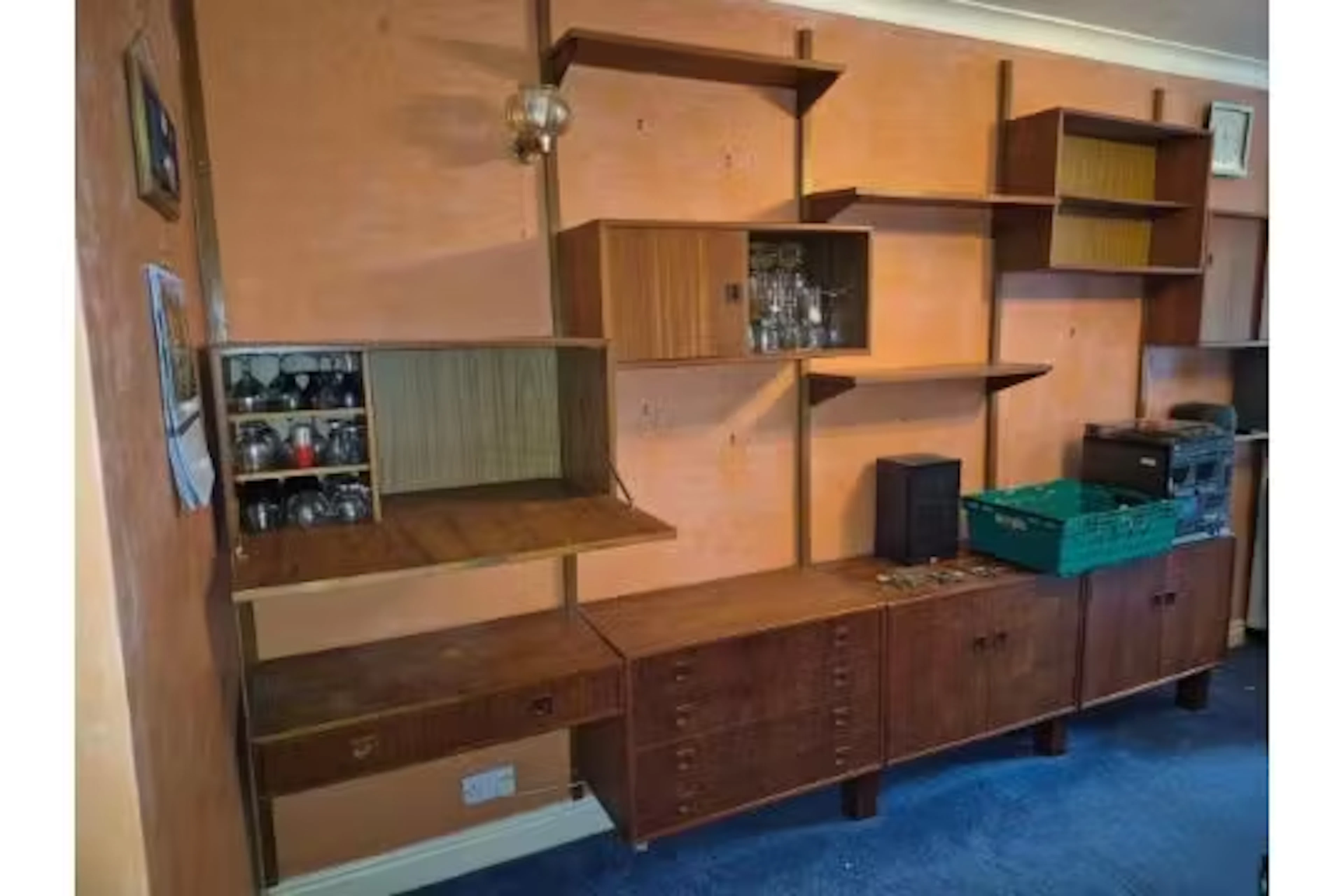 Mid-Century Modern Danish Teak Modular Wall Unit (units and brackets only)
