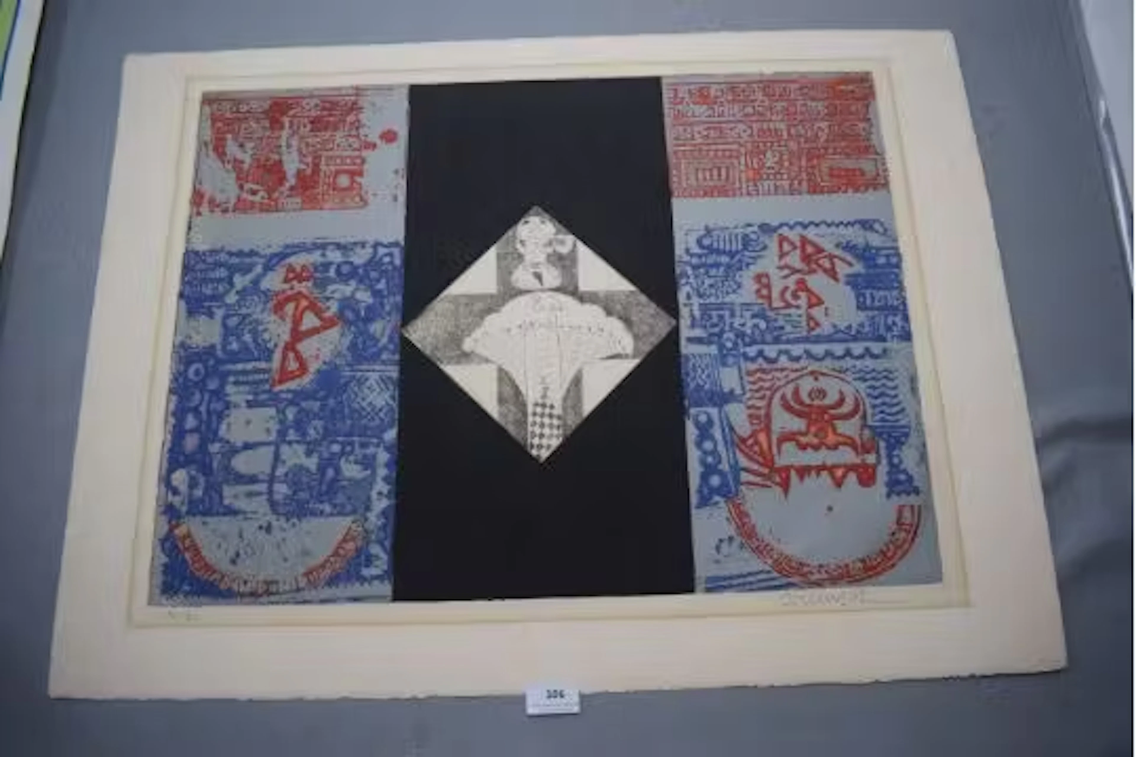 Abstract etching signed by artist 41/90 paper size