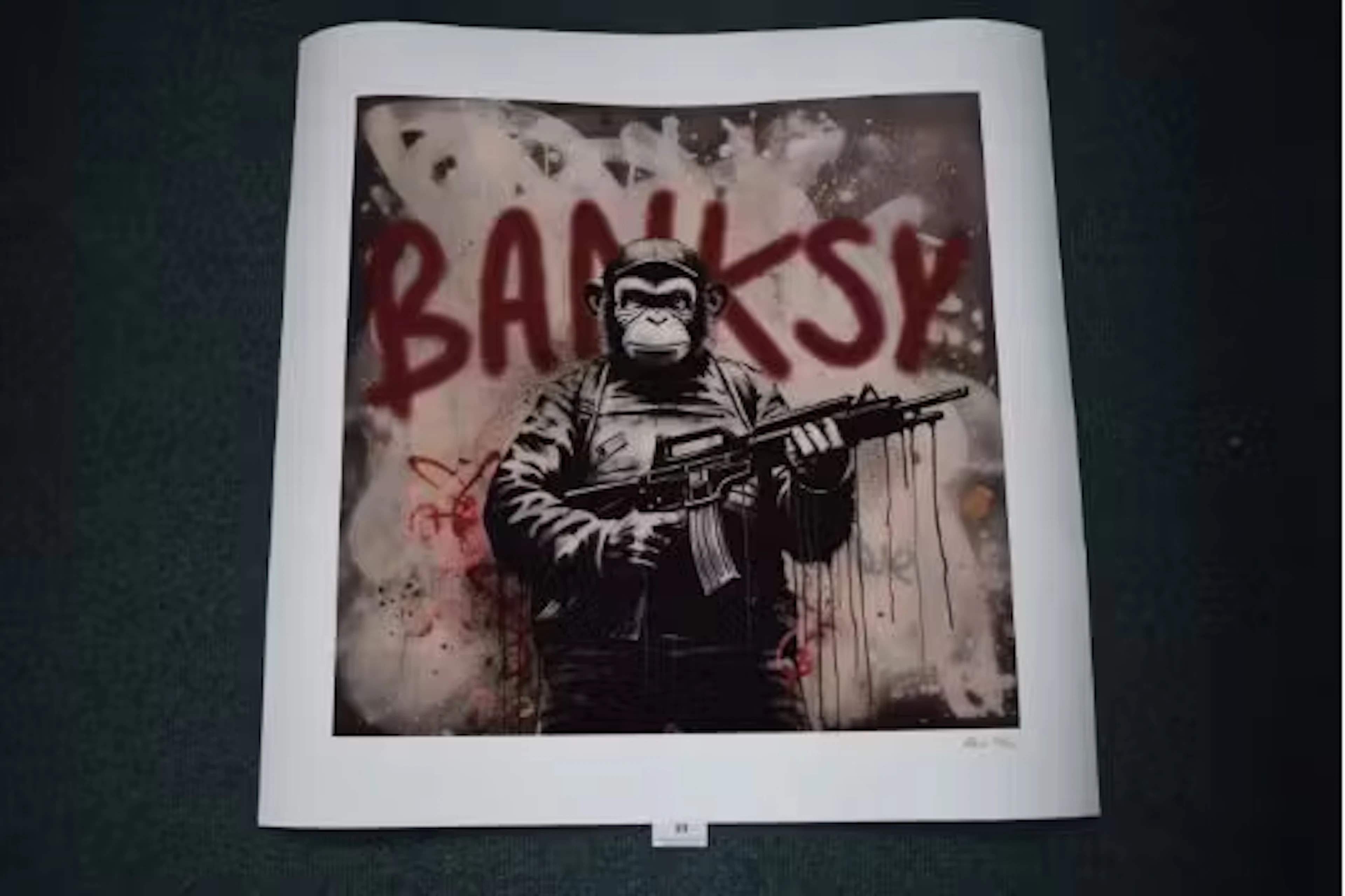 Street art print of Planet of the Apes Banksy sign