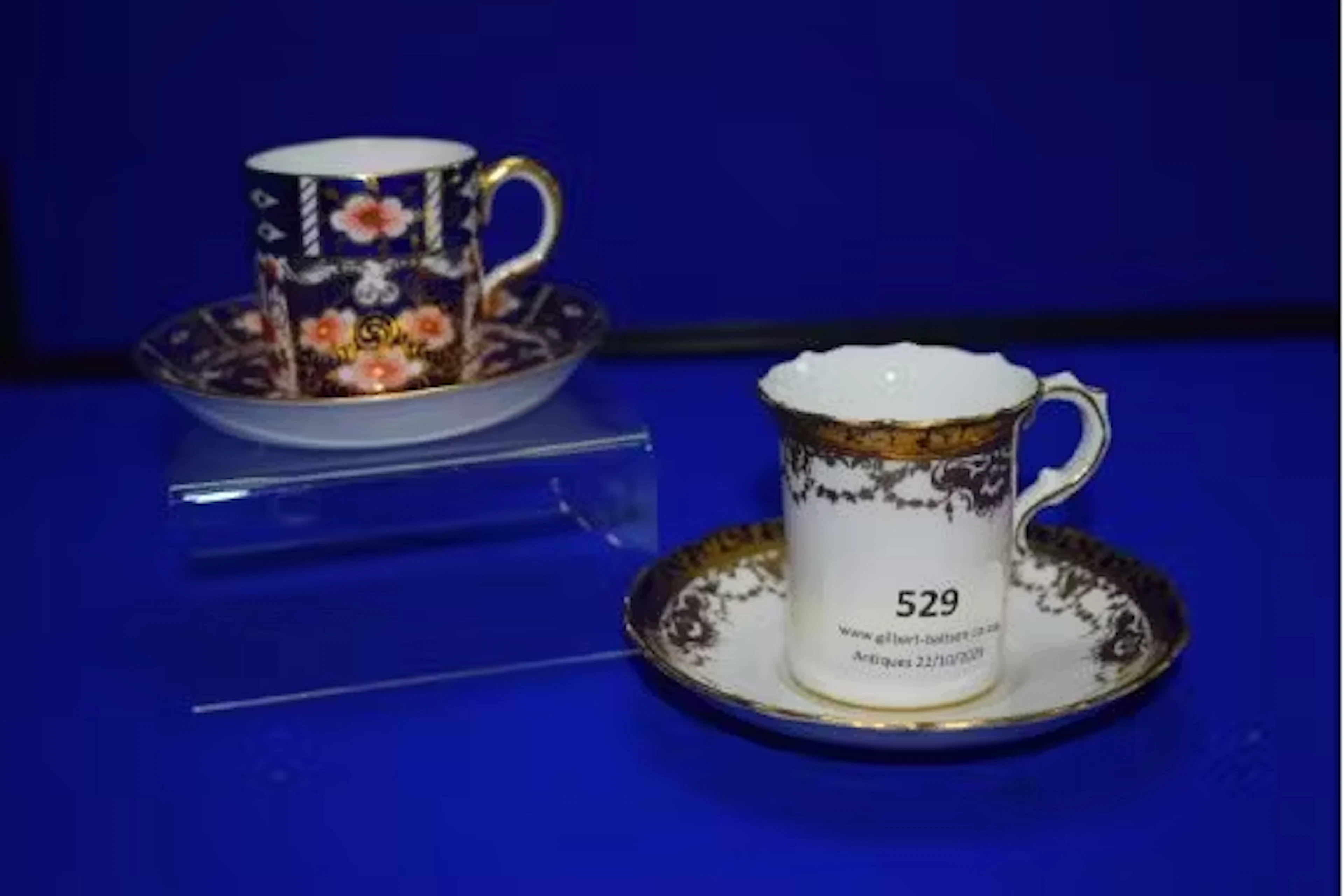 Royal Crown Derby Coffee Cup & Saucer, plus Hammersley Cup & Saucer