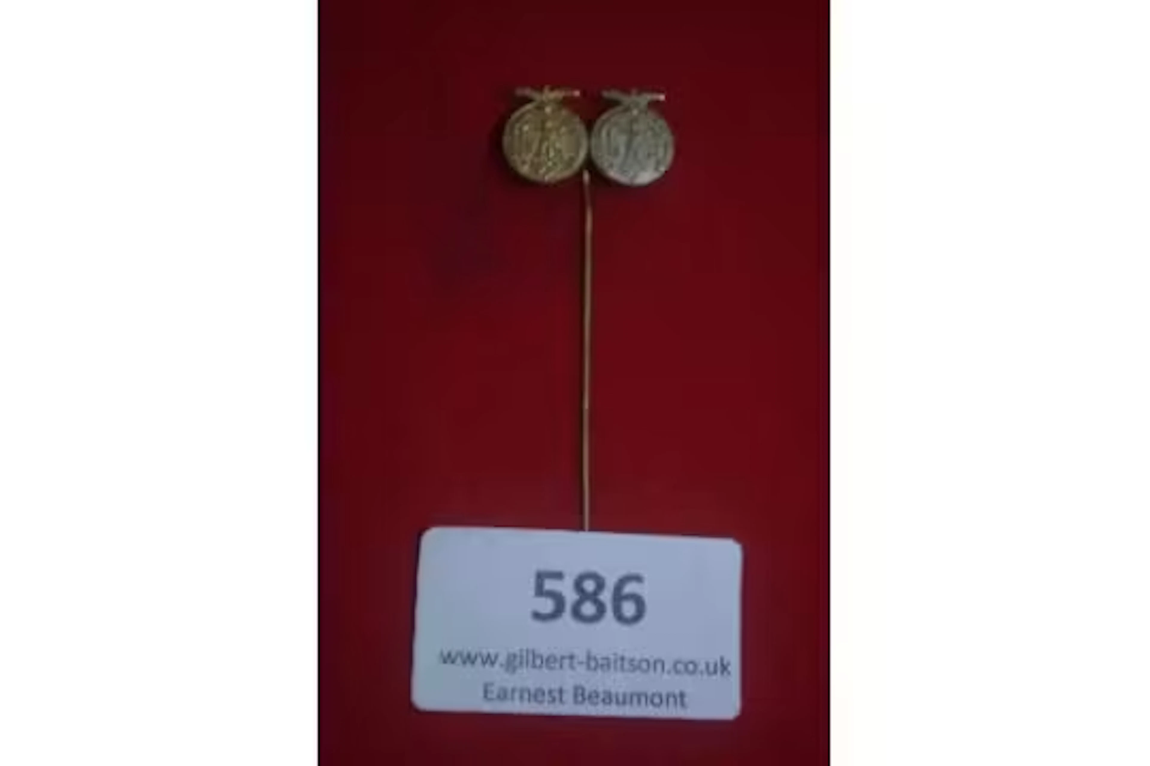 German Third Reich double stickpin – paired miniature medals featuring