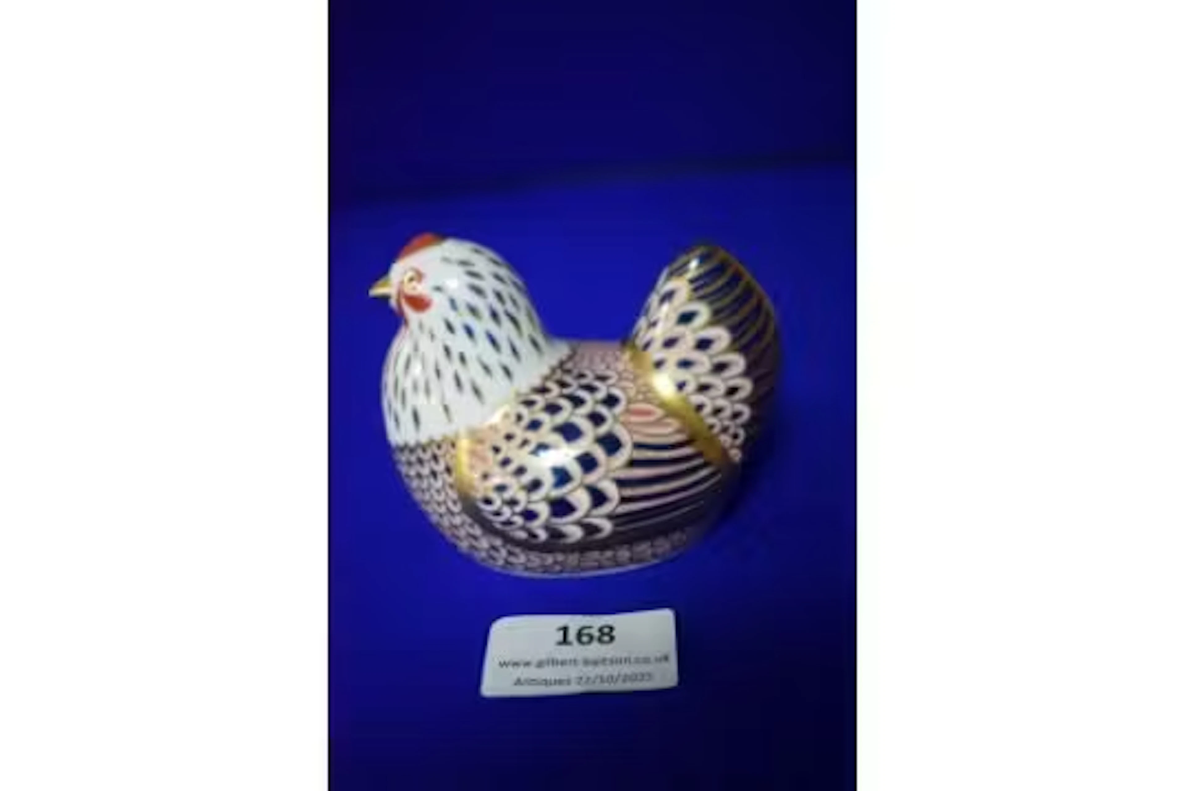 Royal Crown Derby Hen Paperweight with Silver Stopper
