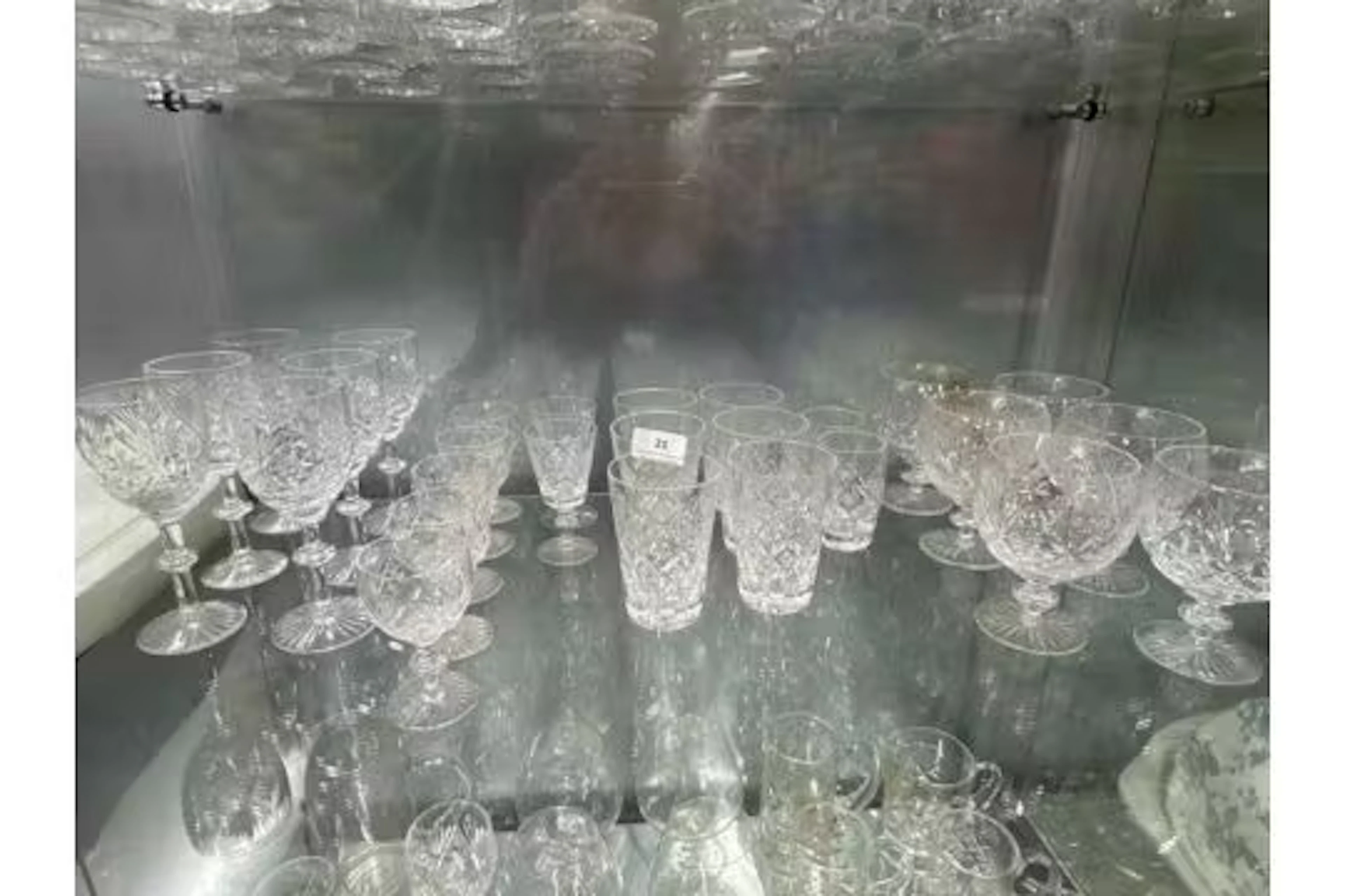 Quantity of cut crystal glasses - matching set