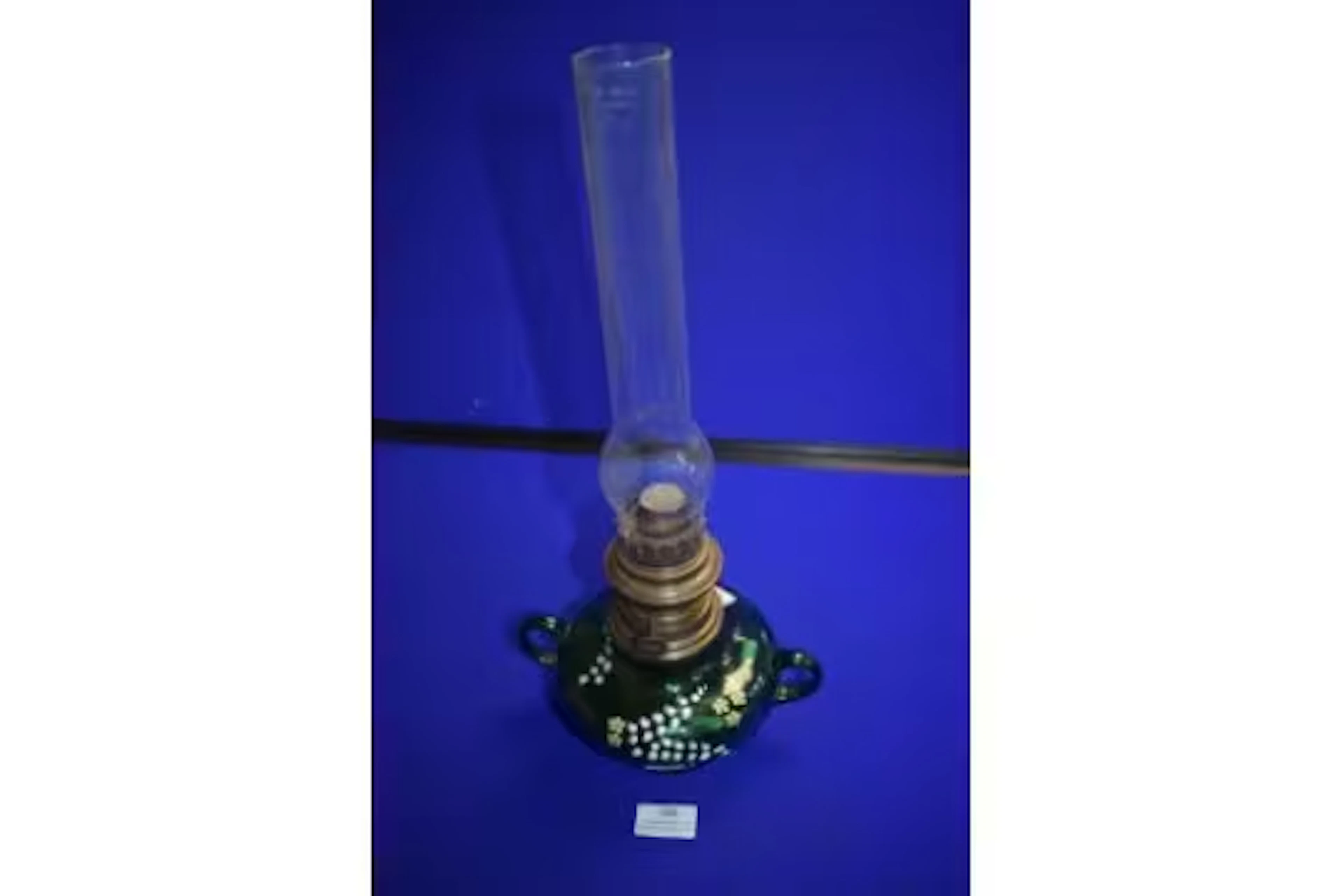 Victorian Green Glass Oil Lamp