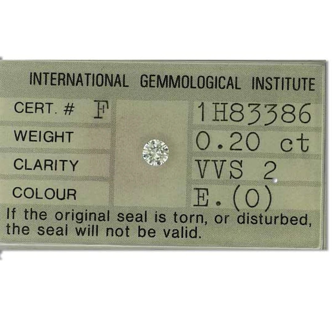 0,20ct Diamant Brillant VVS 2, Color E