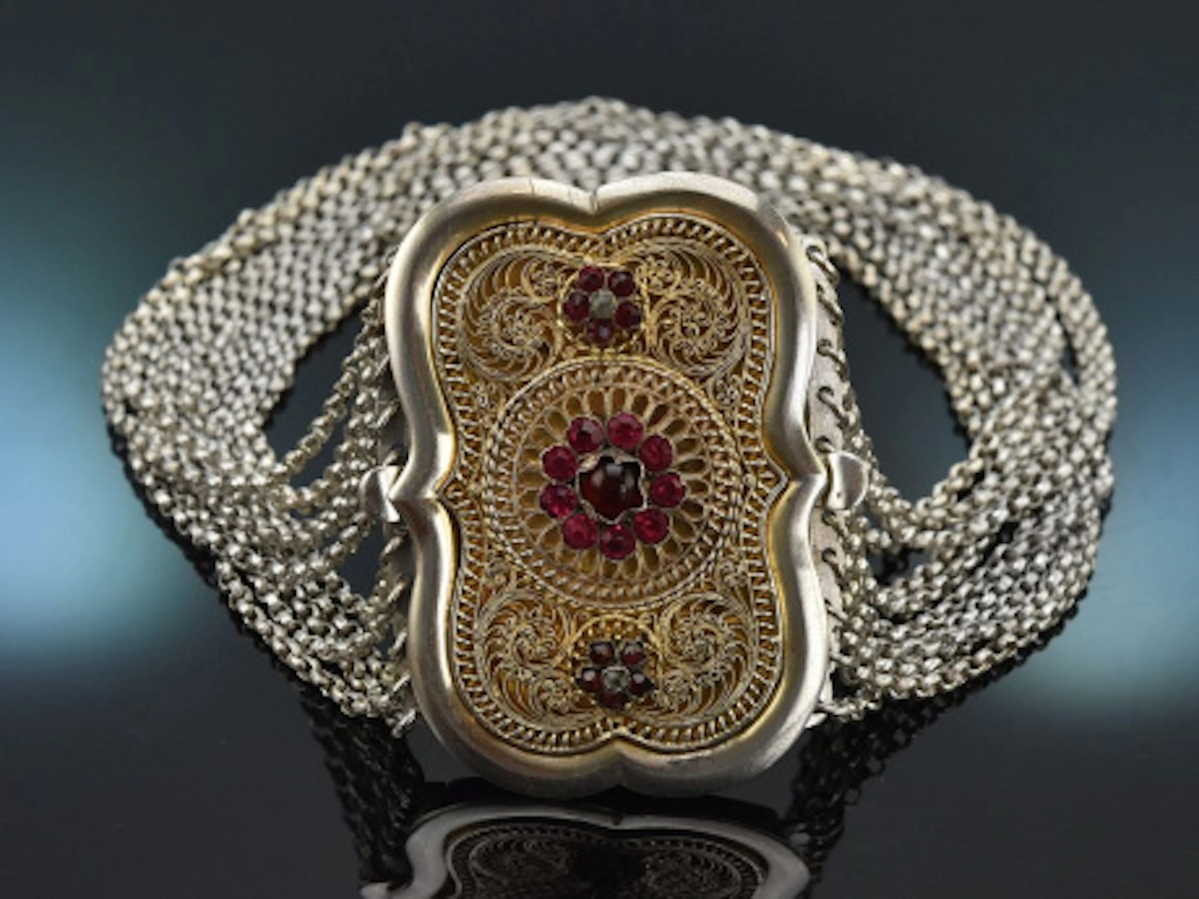 Bayern um 1880! Historische Trachten Kropfkette 10reihig aus Silber