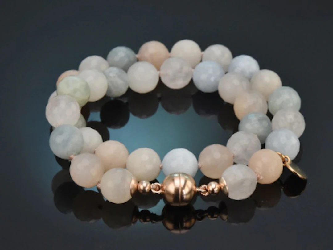 Aus unserer Werkstatt! Aquamarin und Morganit Armband mit Silber 925