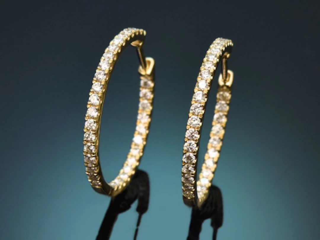 Edle klassische Diamant Creolen aus Gold 585