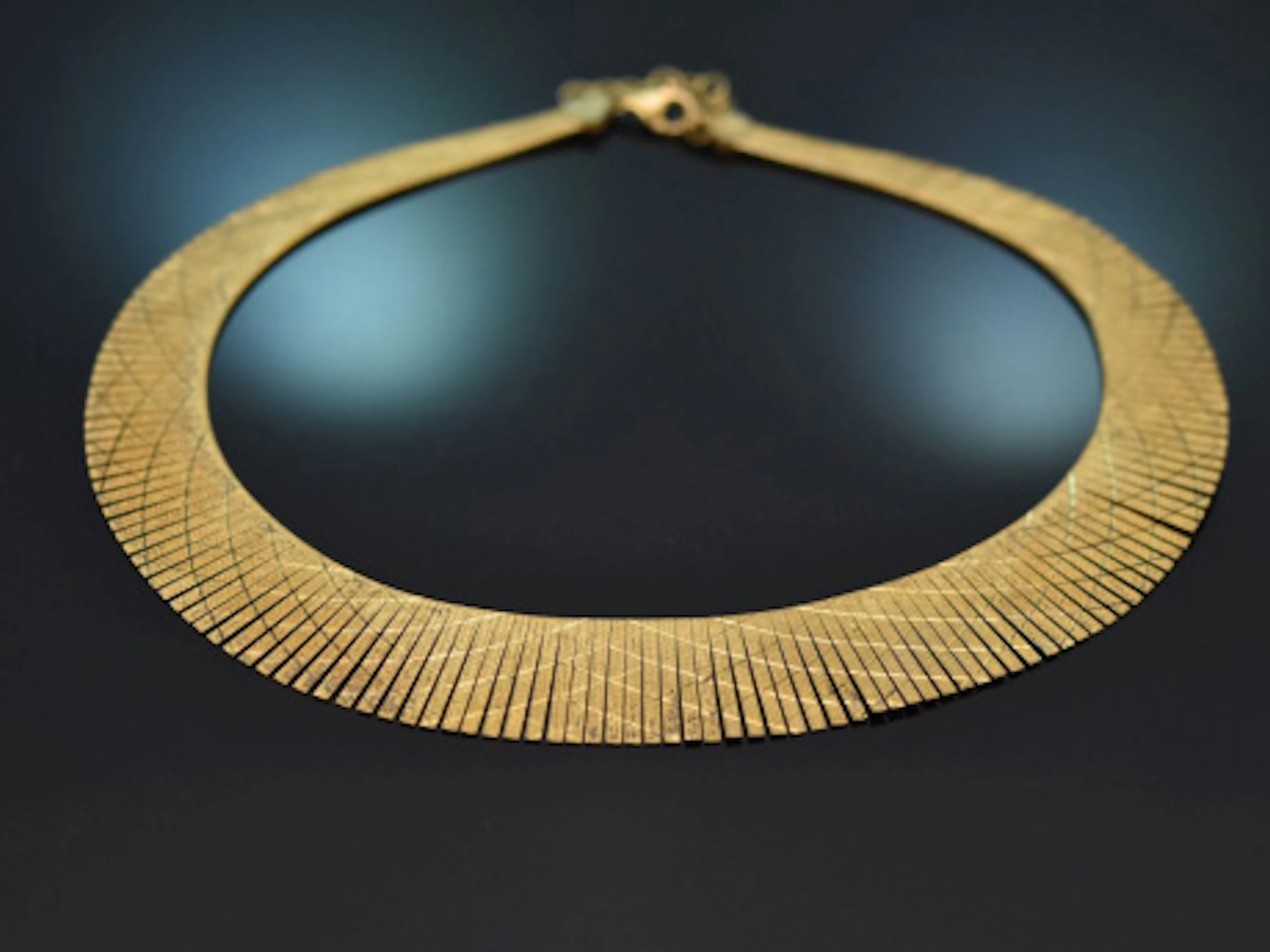 Italien um 1965! Schöne Cleopatra Style Kette aus vergoldetem Silber 925