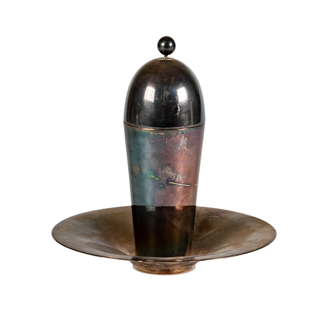 Pampaloni Sterling Silver Covered Jar and Underplate