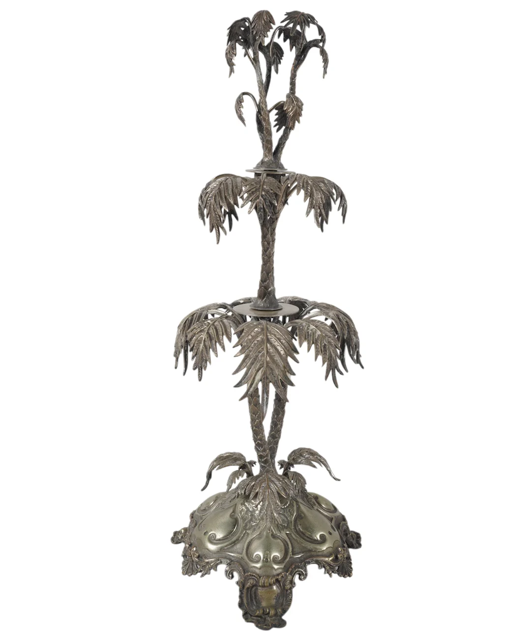 A Victorian Silver Plate Palm Tree Centerpiece