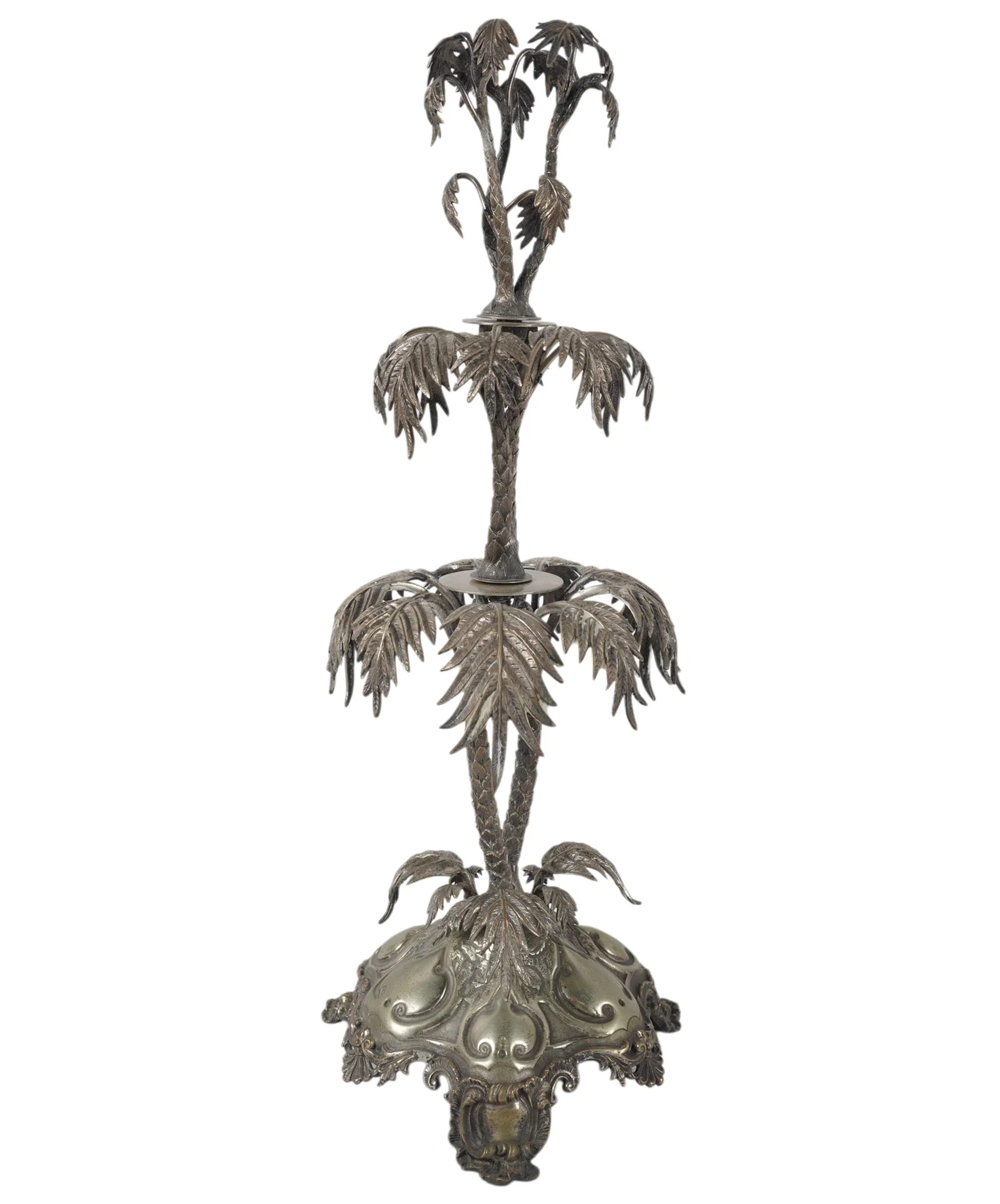 A Victorian Silver Plate Palm Tree Centerpiece