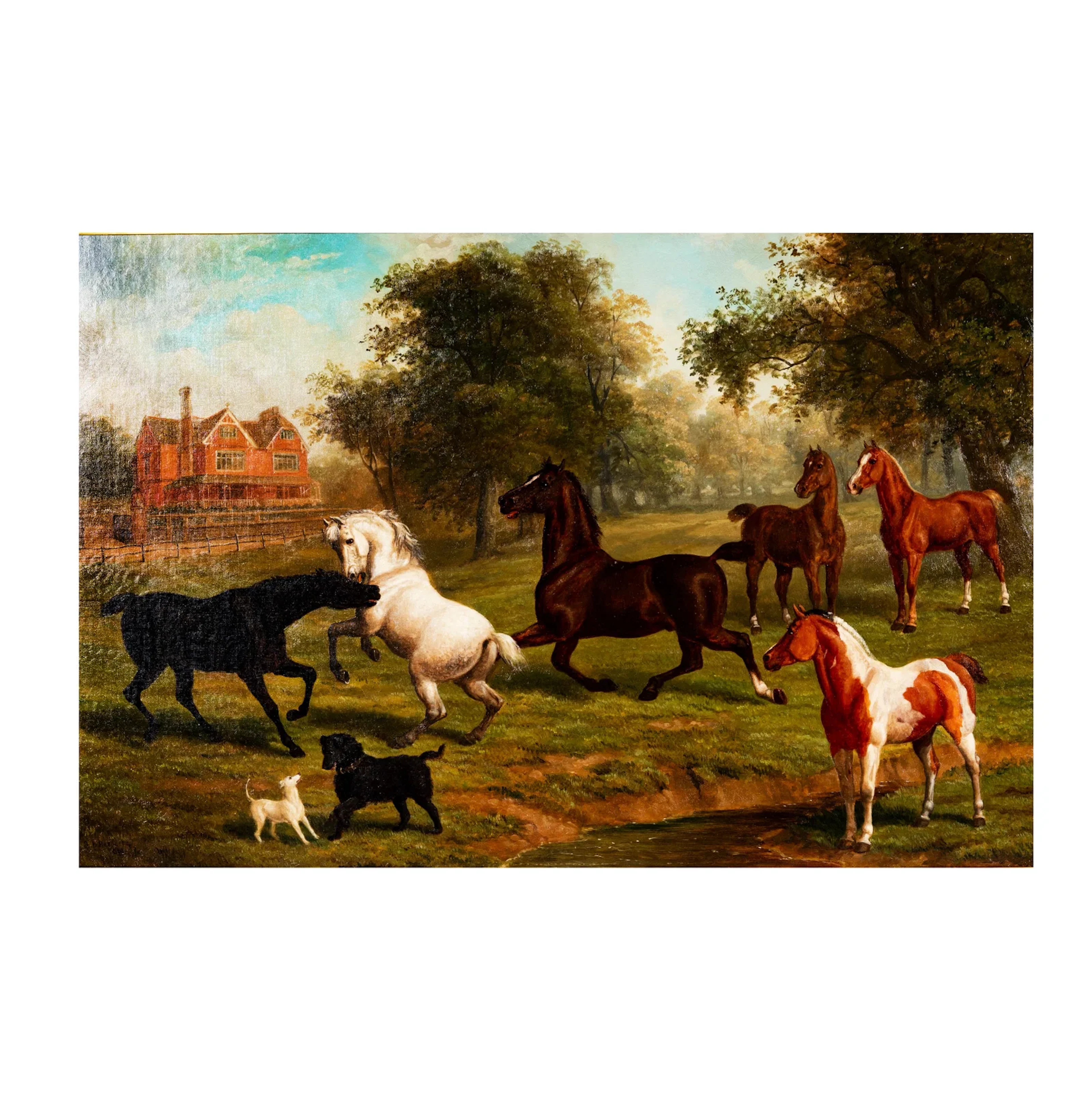 Edward Benjamin Herberte, British 1857-1893, Hunters and Dogs in the