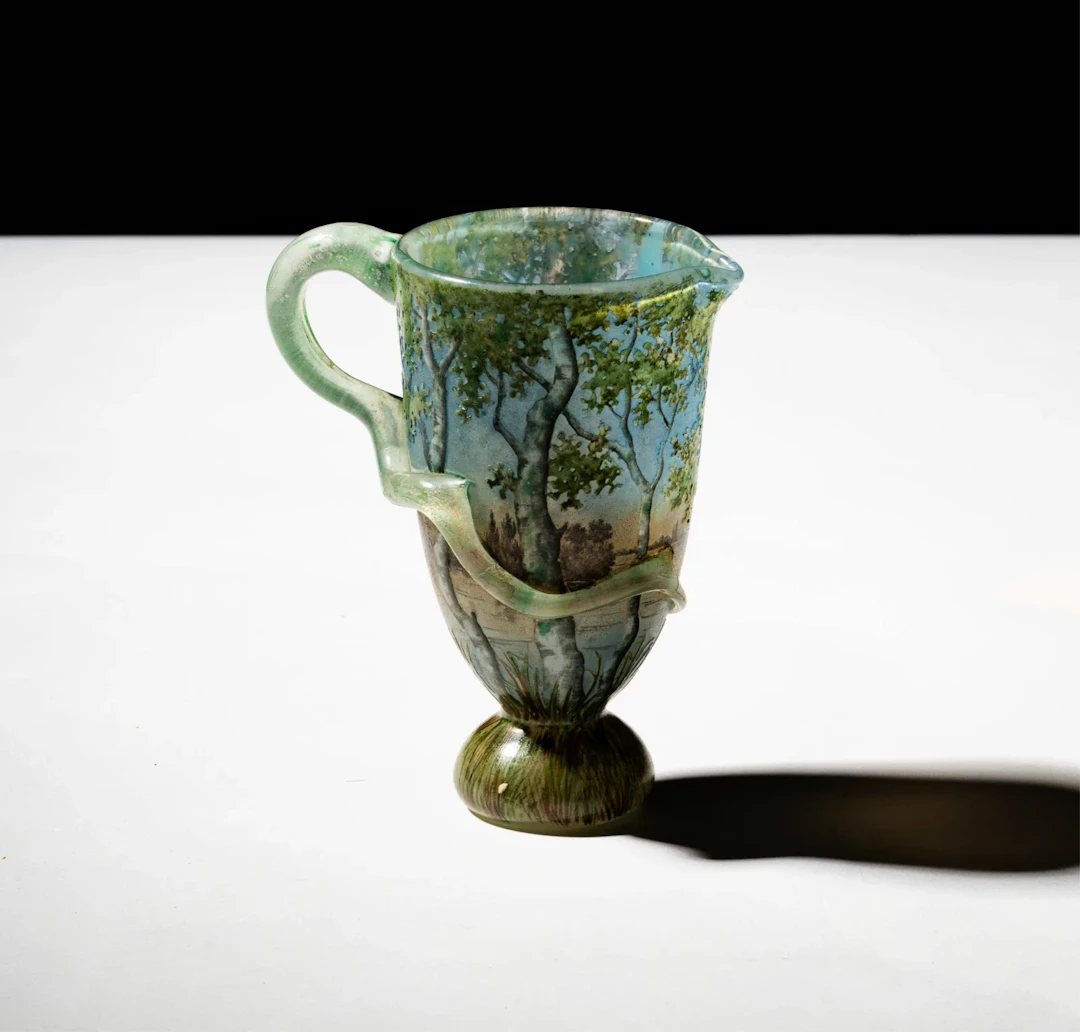 A Daum Nancy Pate de Verre Glass Miniature Pitcher
