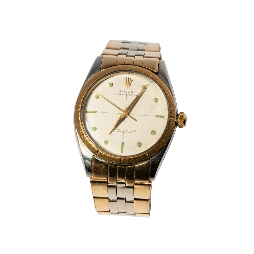 Rolex Stainless Steel and 14-karat Yellow Gold Oyster Perpetual "Zephyr" Watch