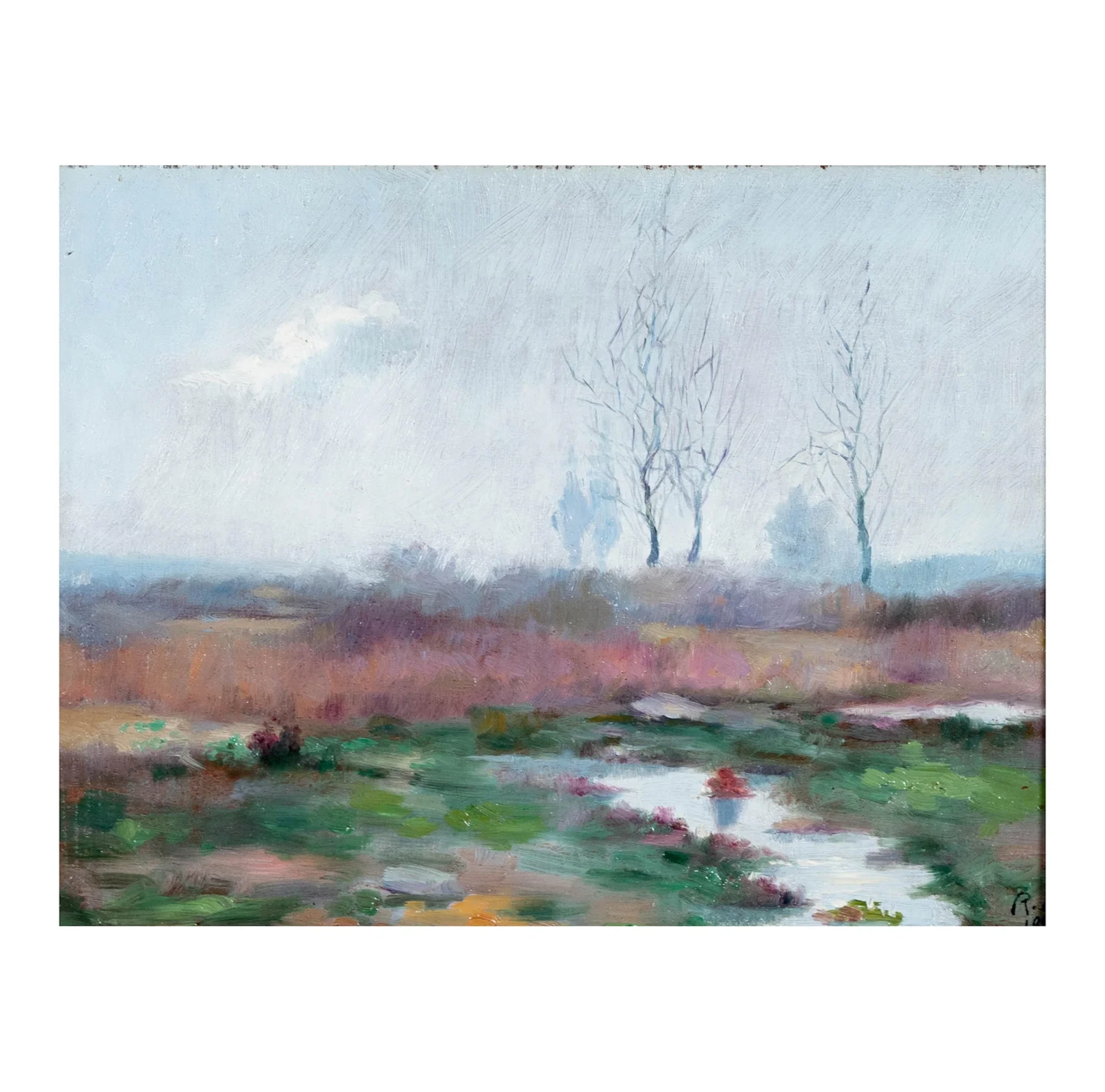 Richard E. Miller, American 1875-1943, Expansive Landscape with Stream