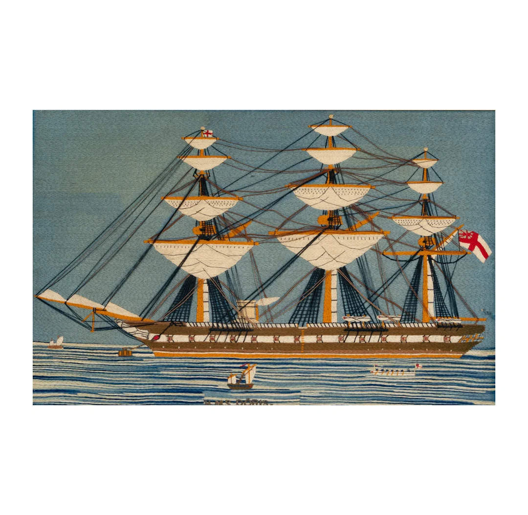 A HMS Doris Sailor Wool Work