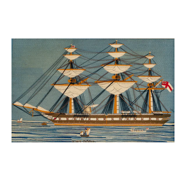A HMS Doris Sailor Wool Work