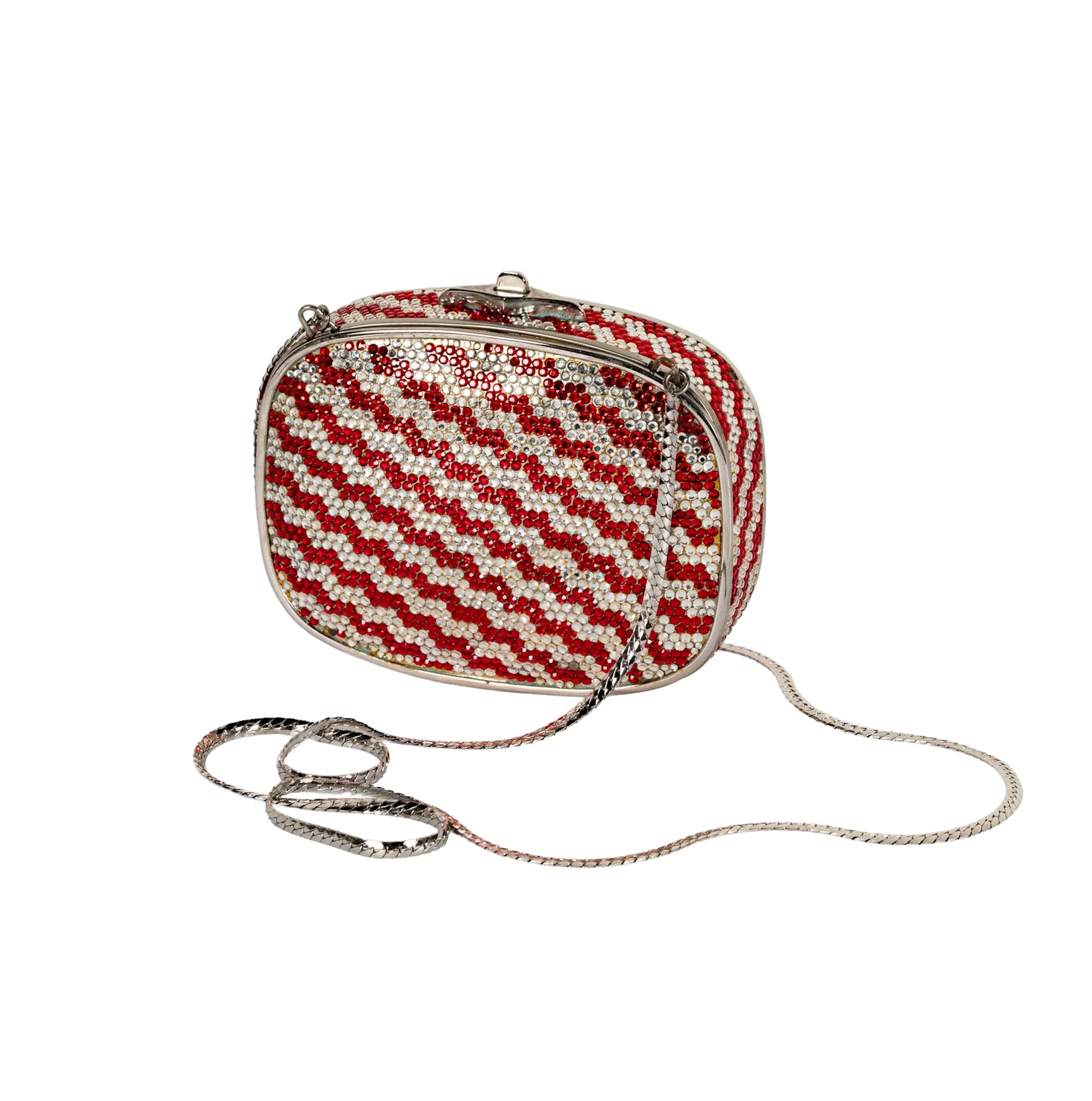 Judith Leiber Red and White Minaudiere