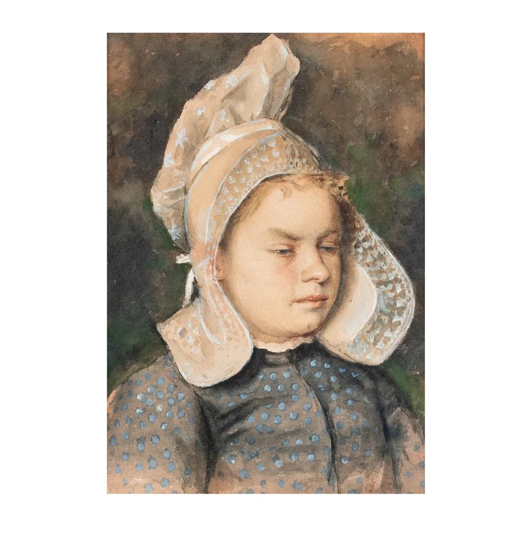 A Continental School Portrait of a Young Breton Girl