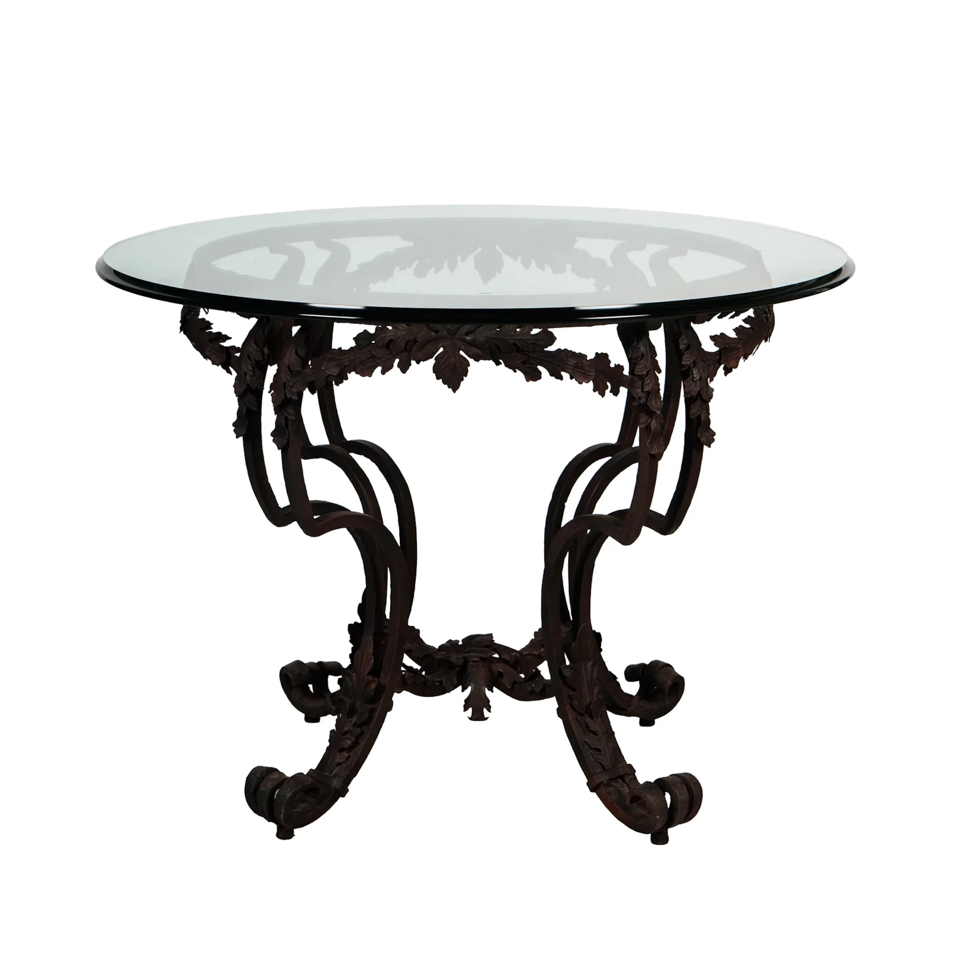 Iron Glass Top Center Table