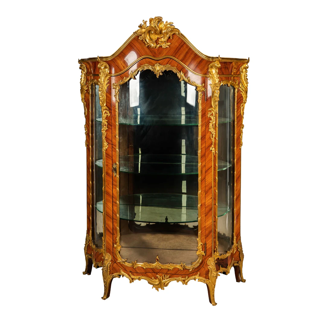 A Louis XV style Gilt-Bronze Mounted Vitrine Cabinet