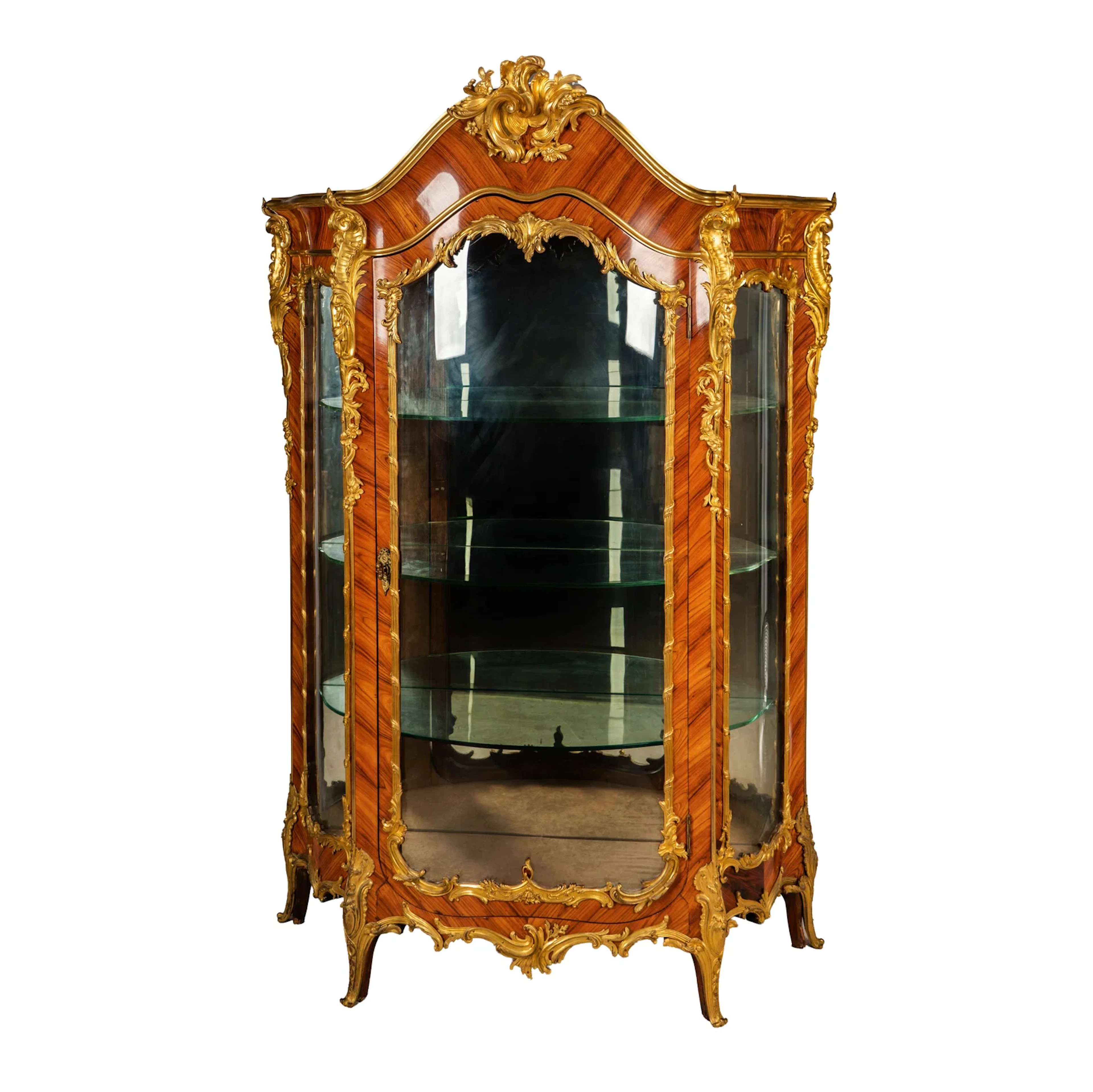A Louis XV style Gilt-Bronze Mounted Vitrine Cabinet