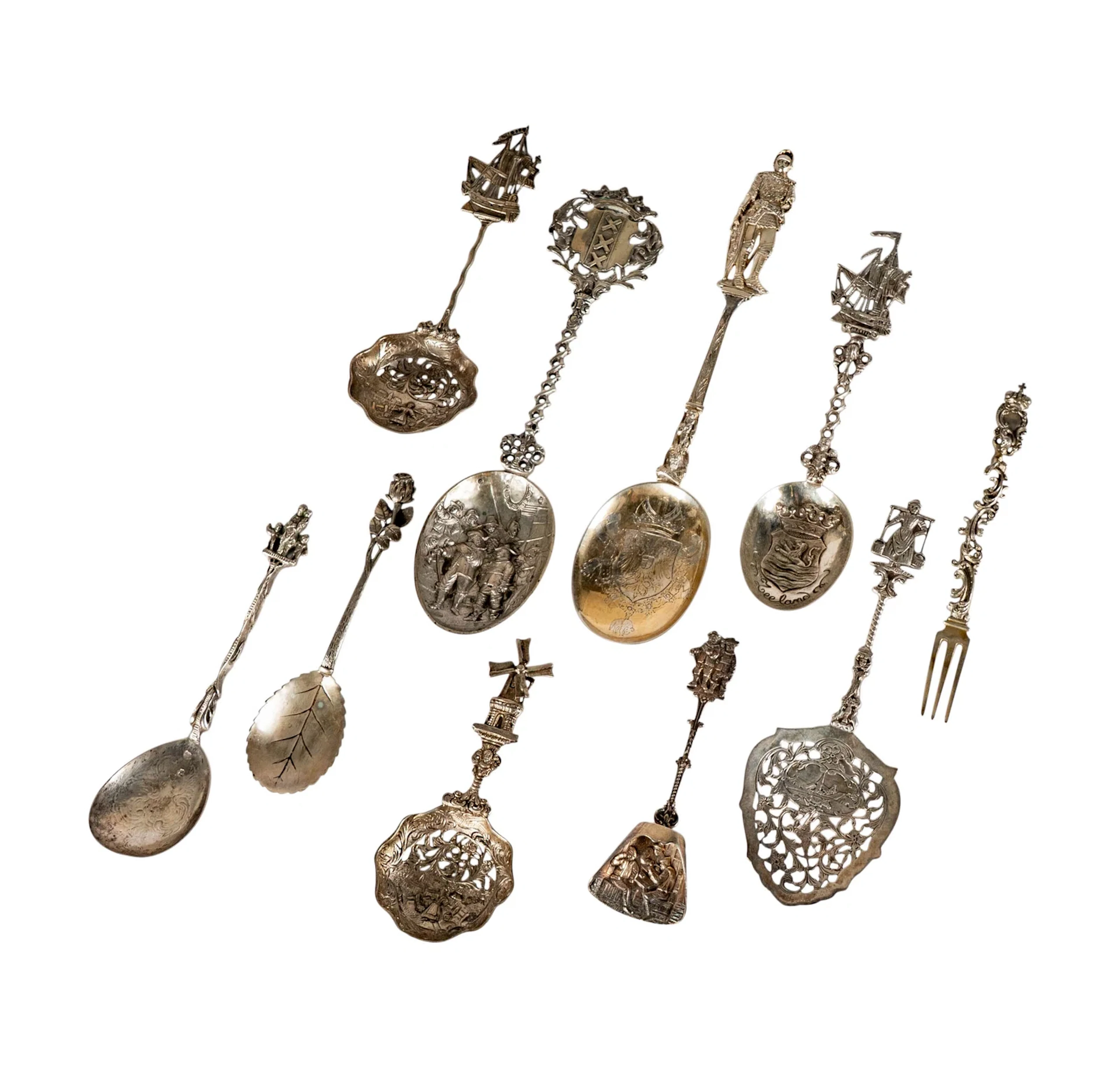 A Collection of Continental .800 Silver Utensils