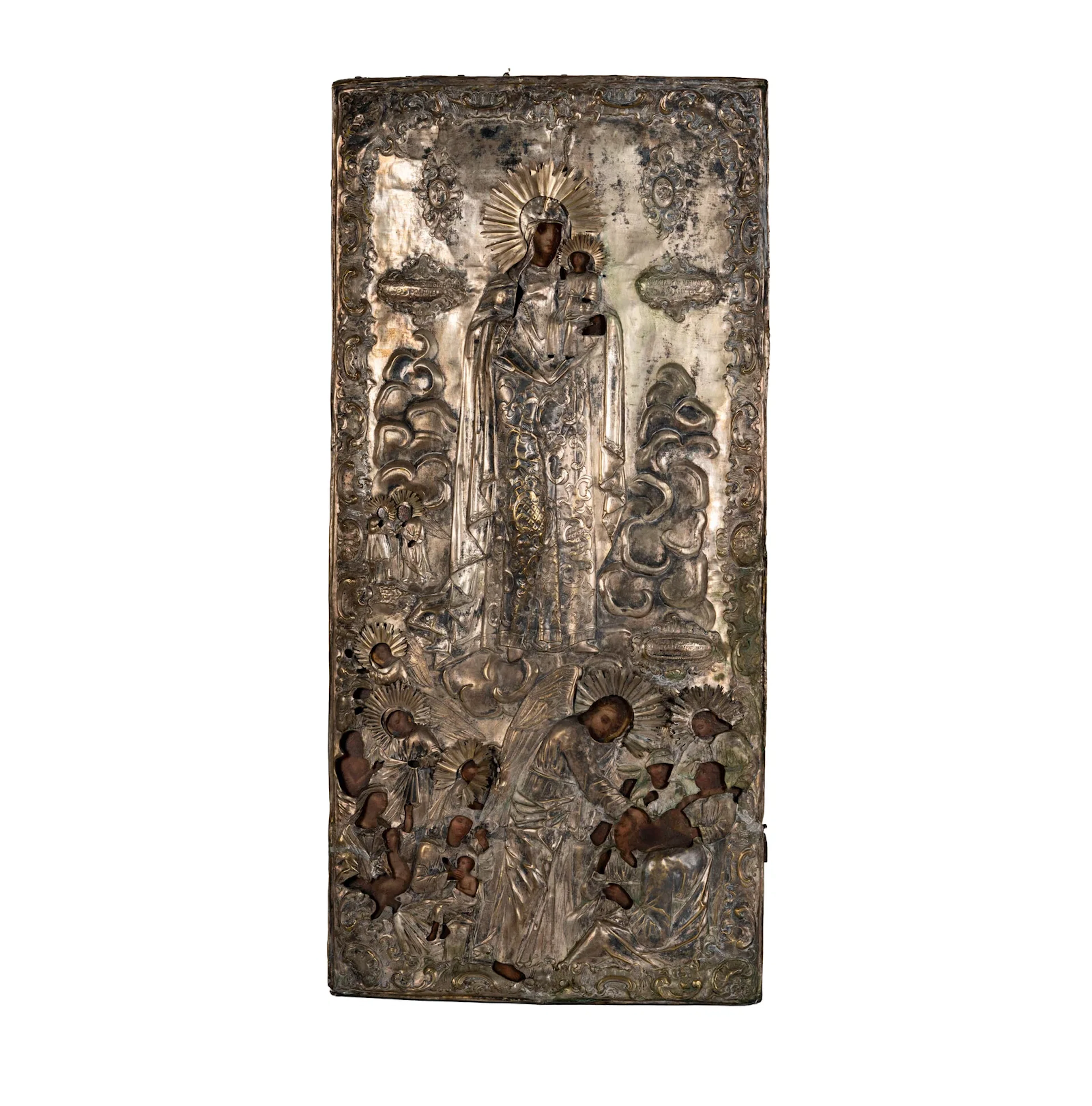 A Large Eastern Orthodox Icon of the Virgin and Child with Saints