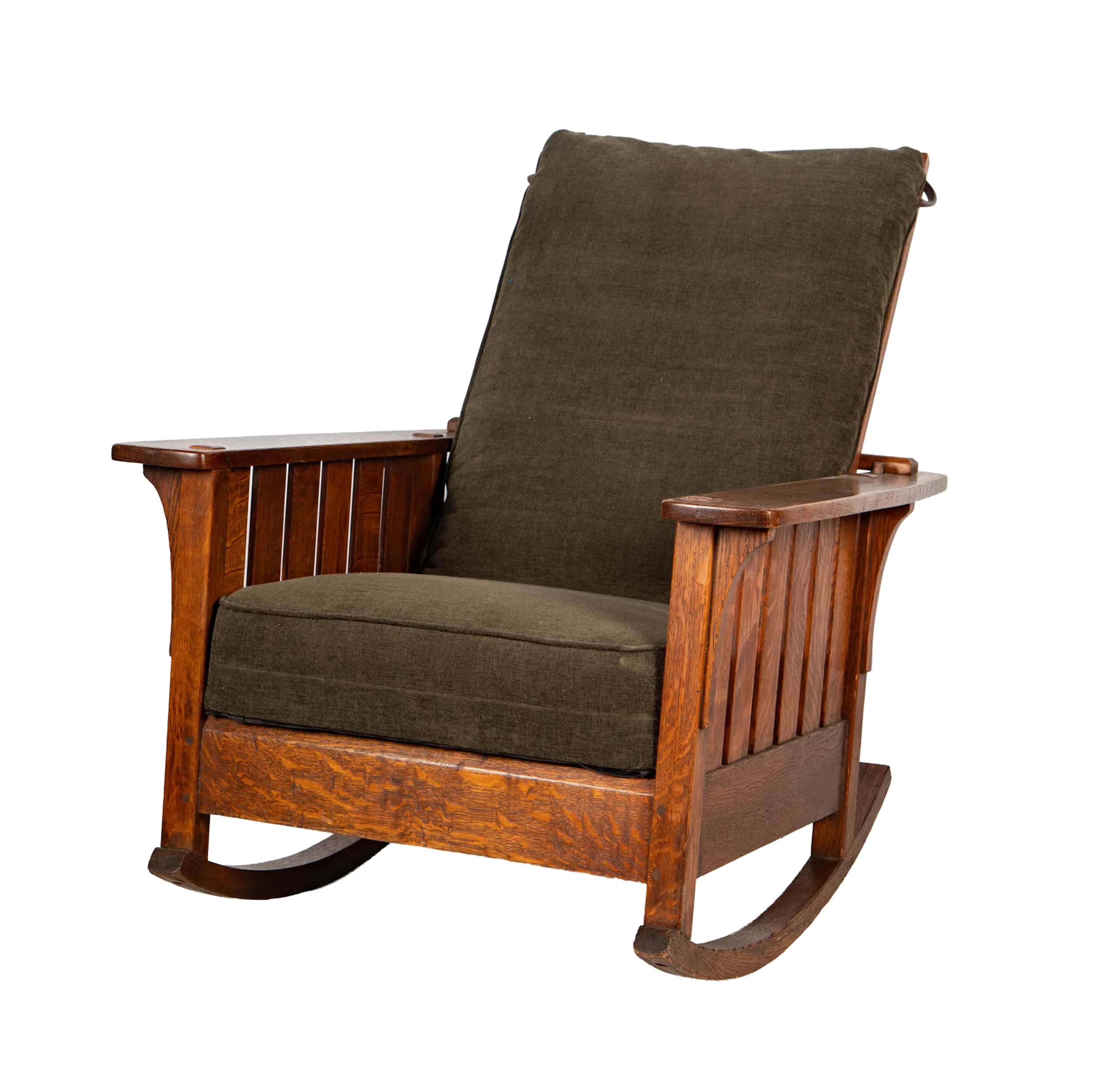 L&JG Stickley #475 Fixed-Back Slatted Rocker c1917