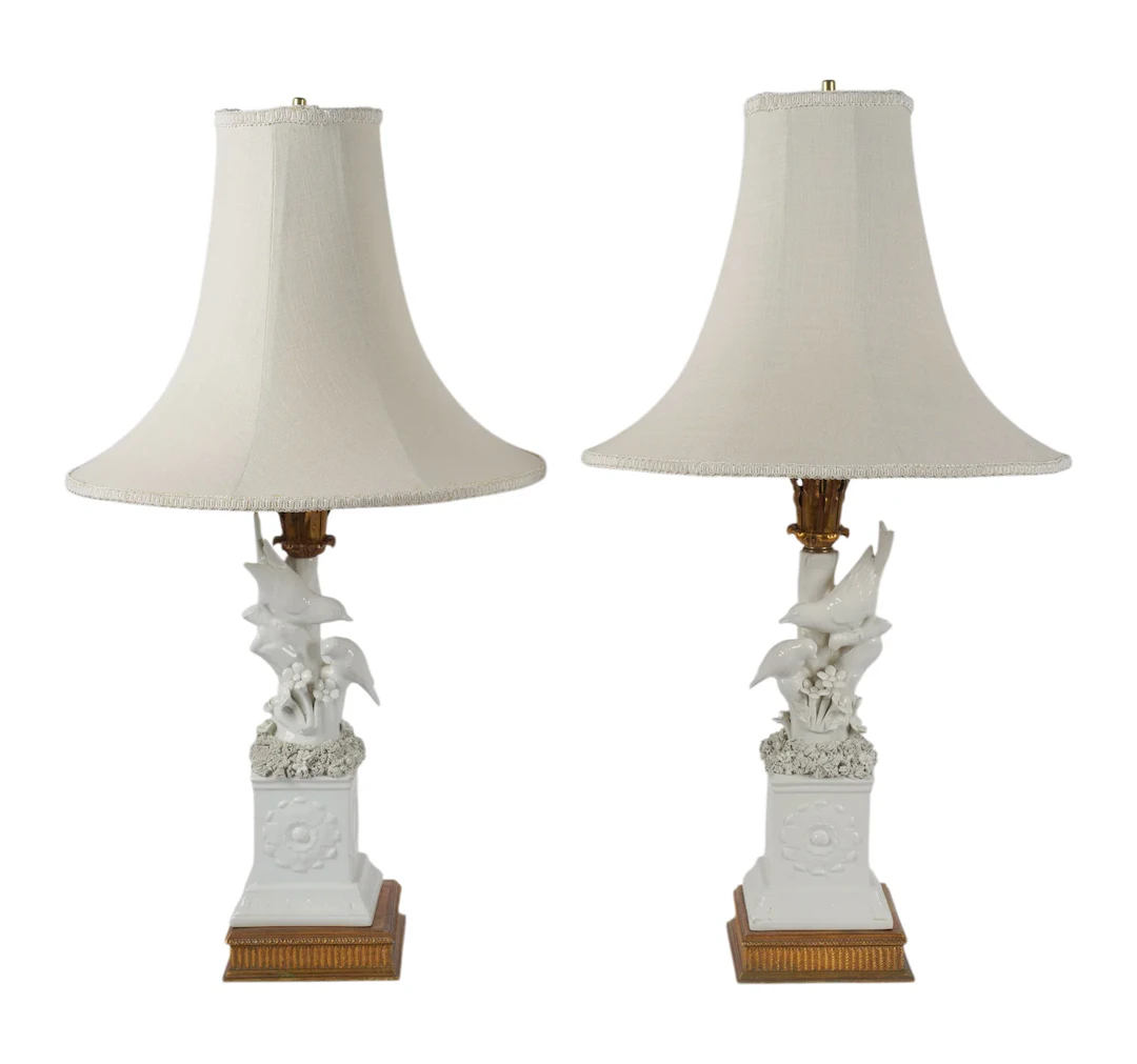 Pair of French Porcelain Table Lamps