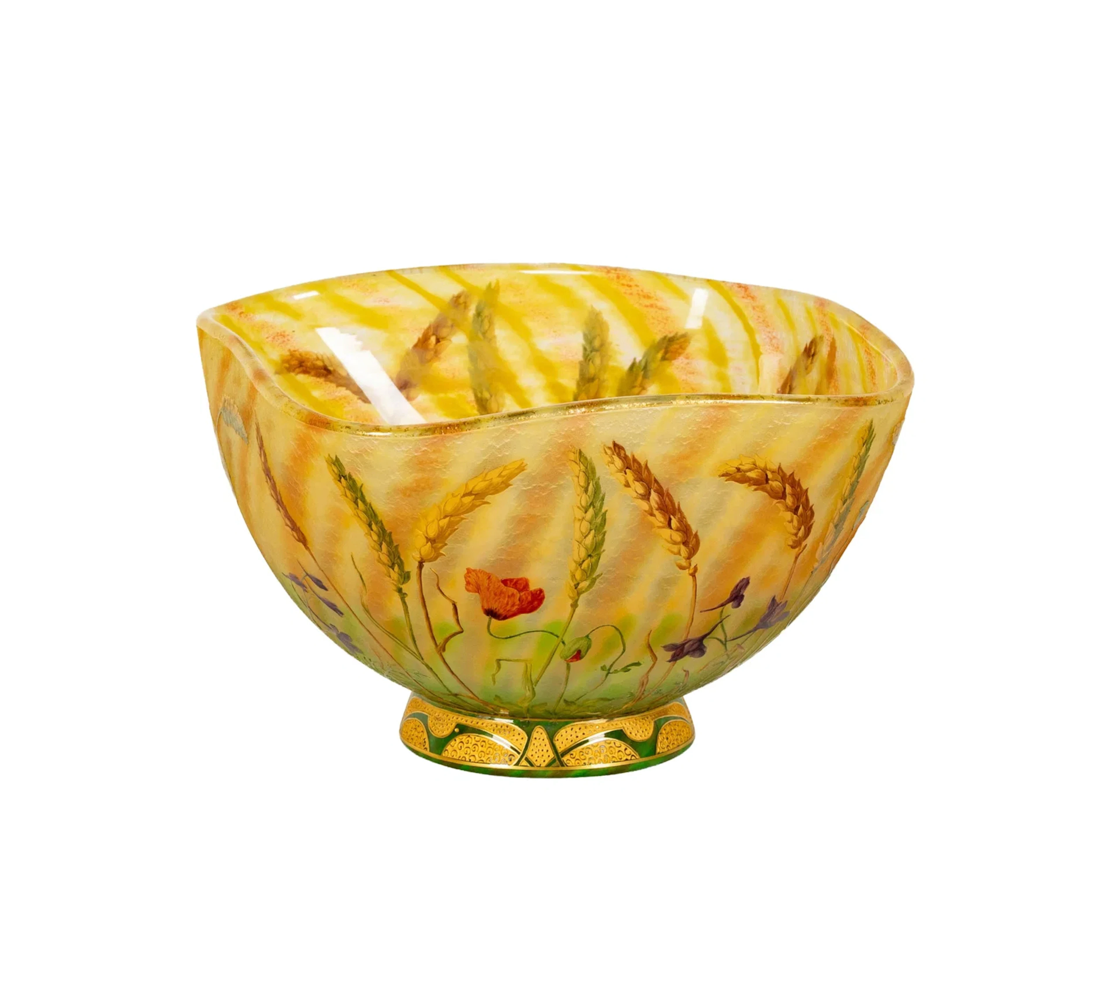 A Daum Nancy Cameo Enamel and Gilt Art Glass Bowl