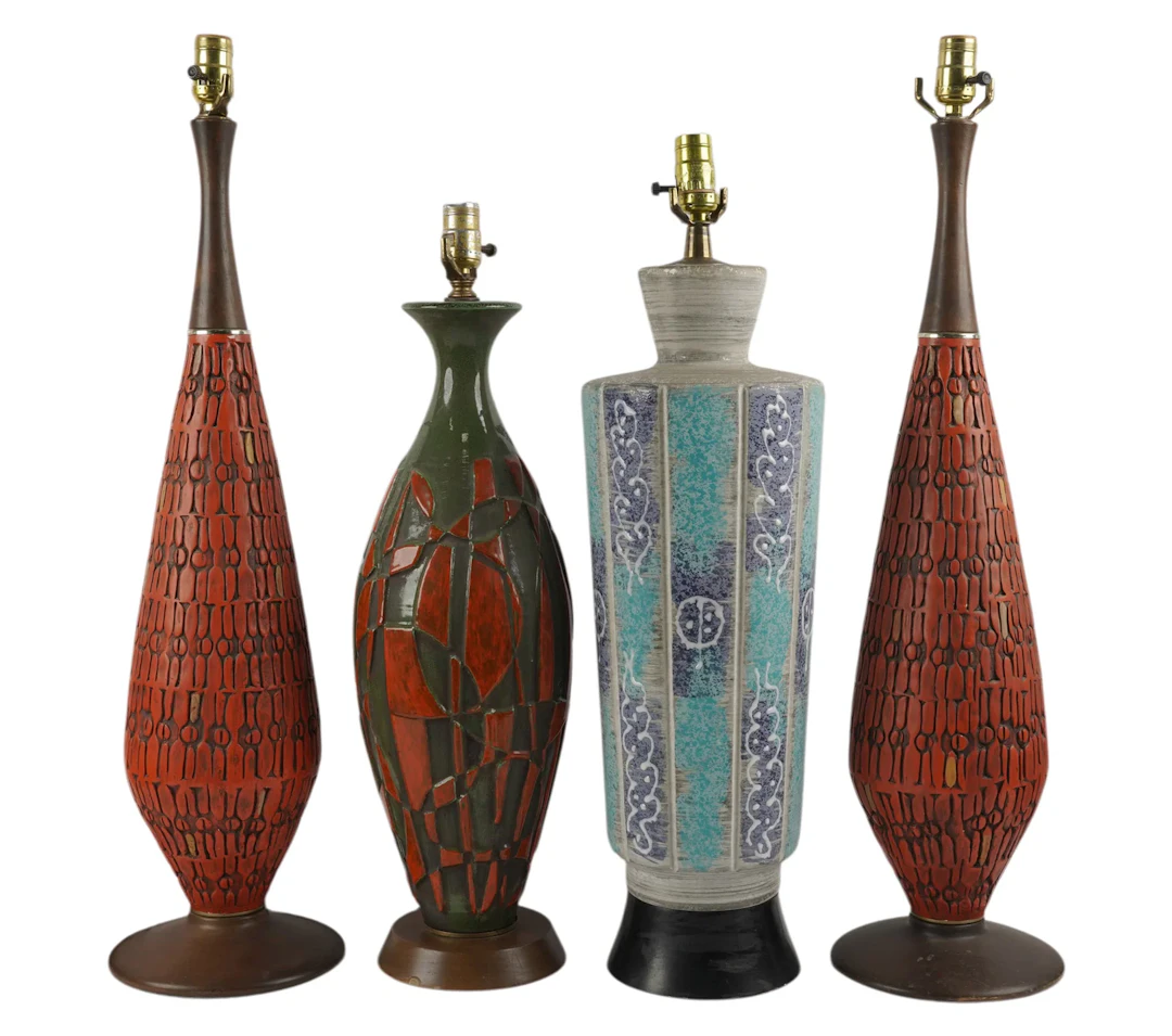 Four Assorted Pottery Lamps