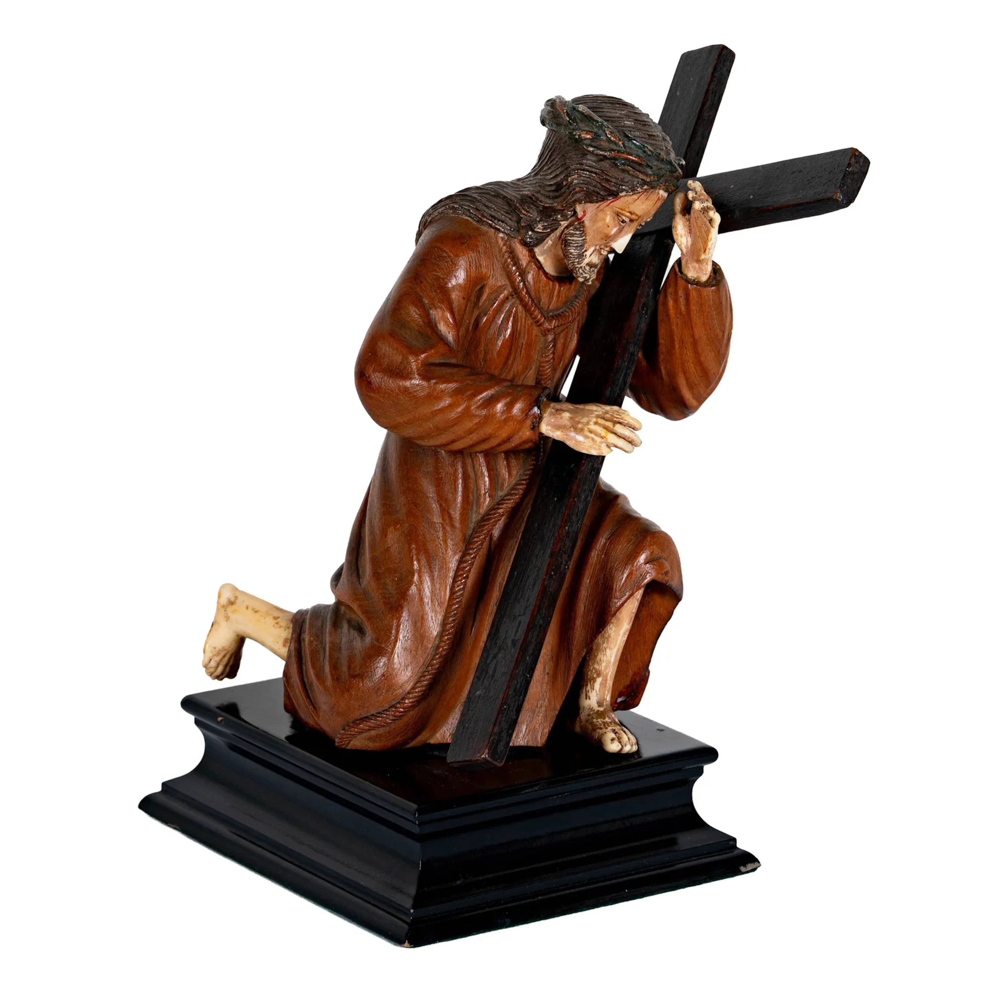 An Antique Spanish Colonial Wood Santo of Christ
