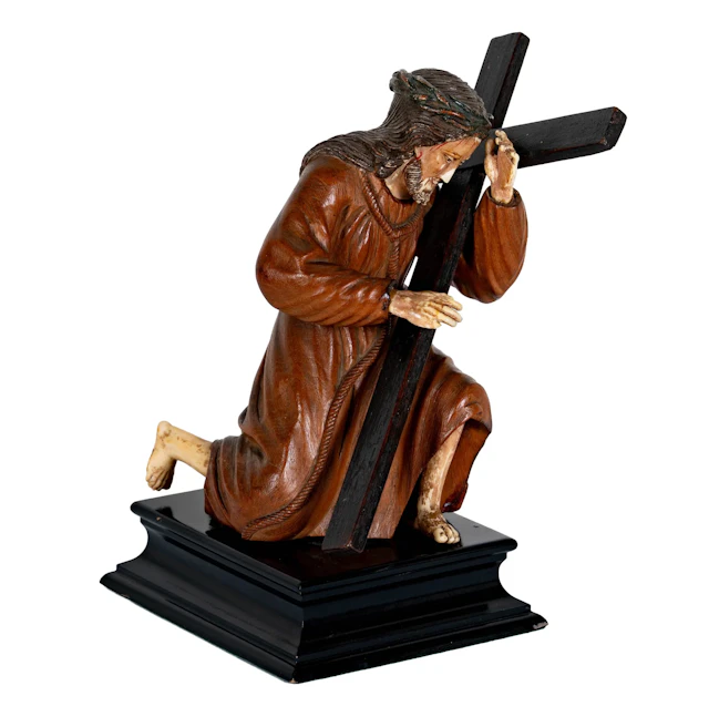 An Antique Spanish Colonial Wood Santo of Christ