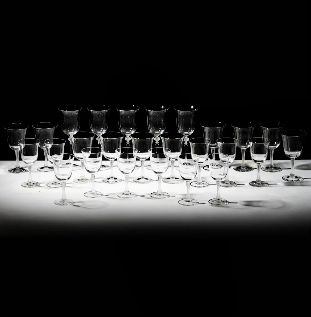 An Assembled Set of Lalique Crystal Stemware