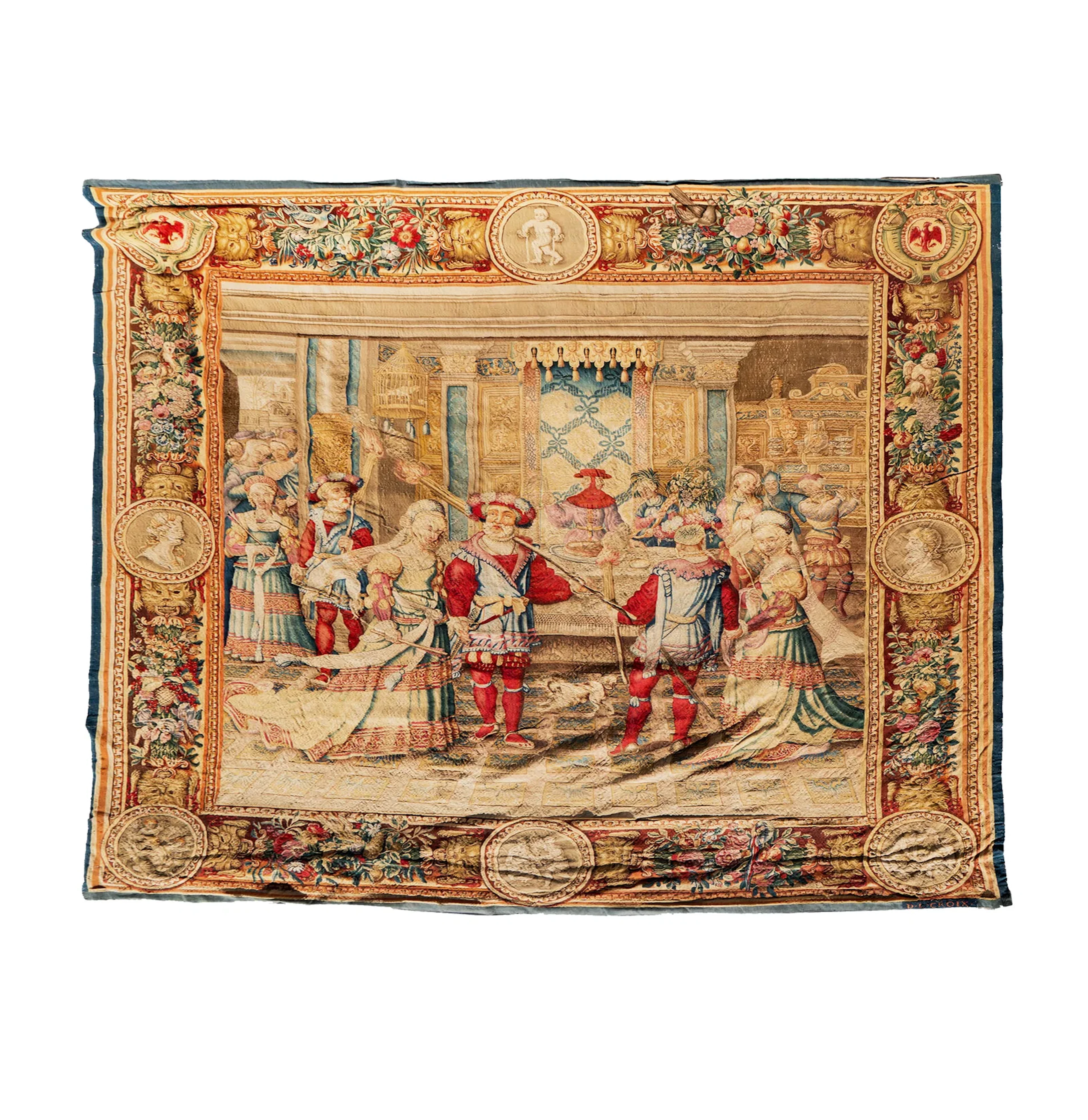A Large Antique Tapestry Wall Hanging