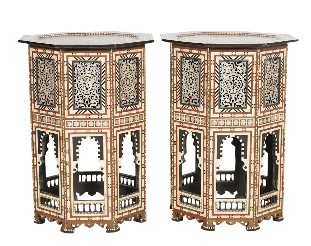 A Pair of Moorish Inlaid Octagonal Tables