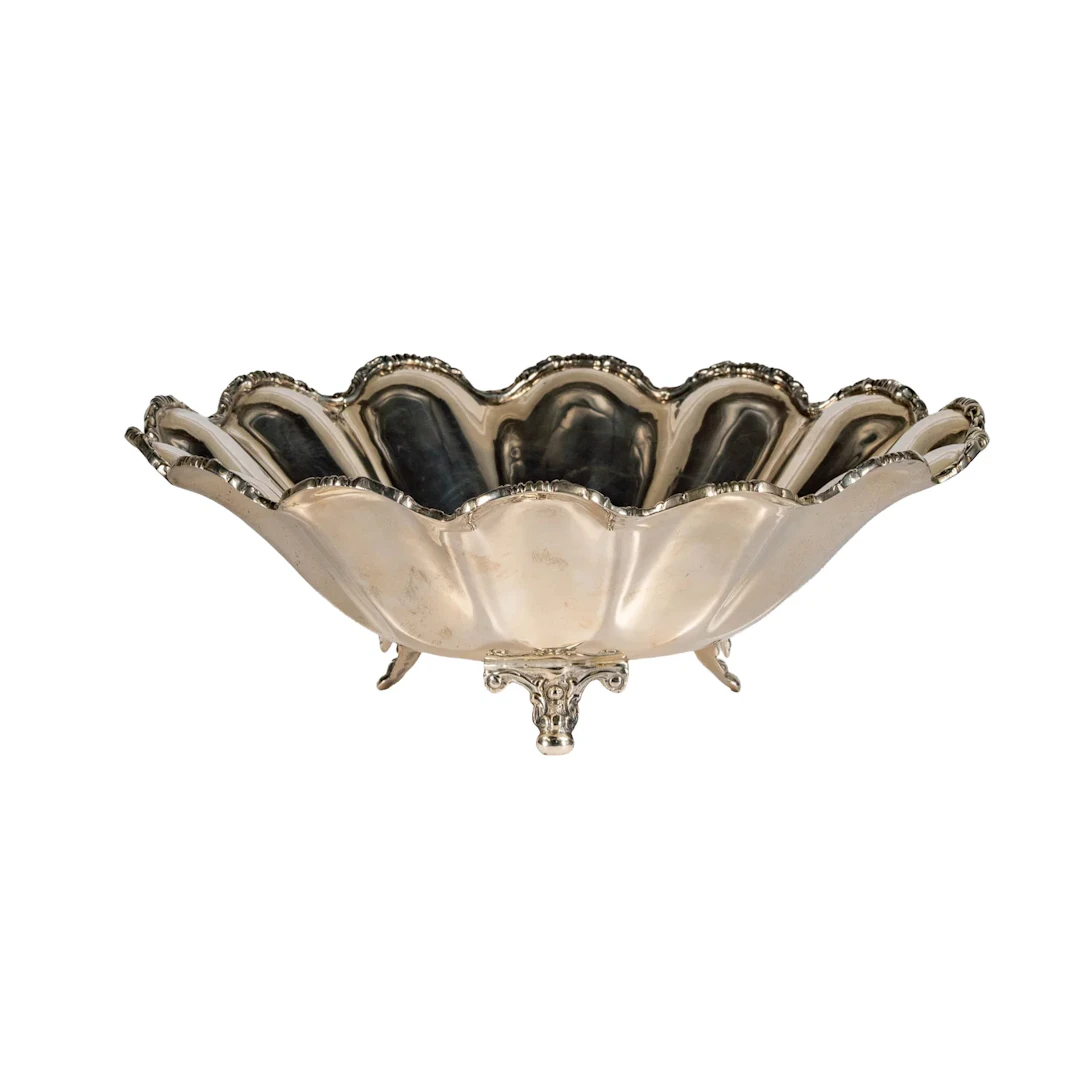 A Mexican Sterling Silver Scalloped Center Bowl