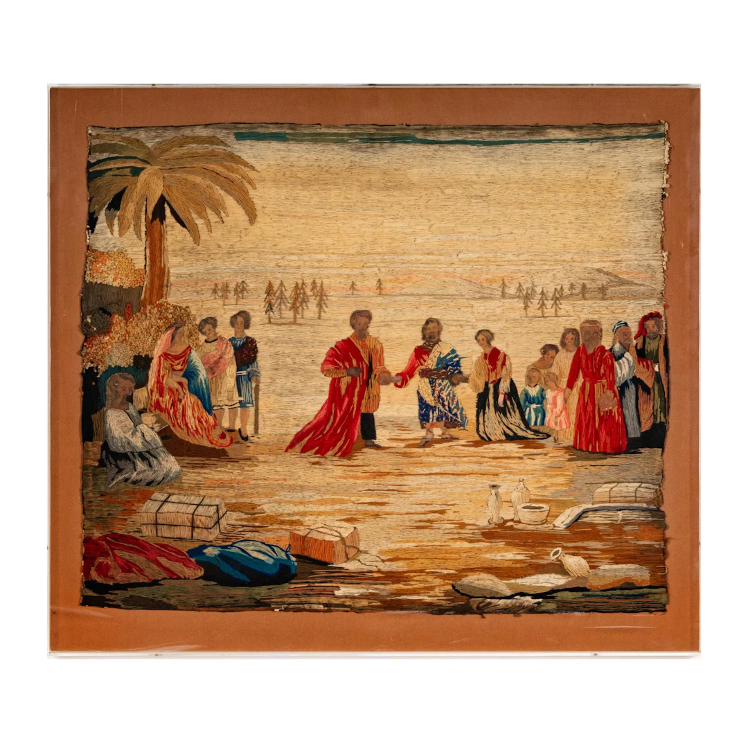 19th Century Marriage Ceremony Wool Work (Woolie)