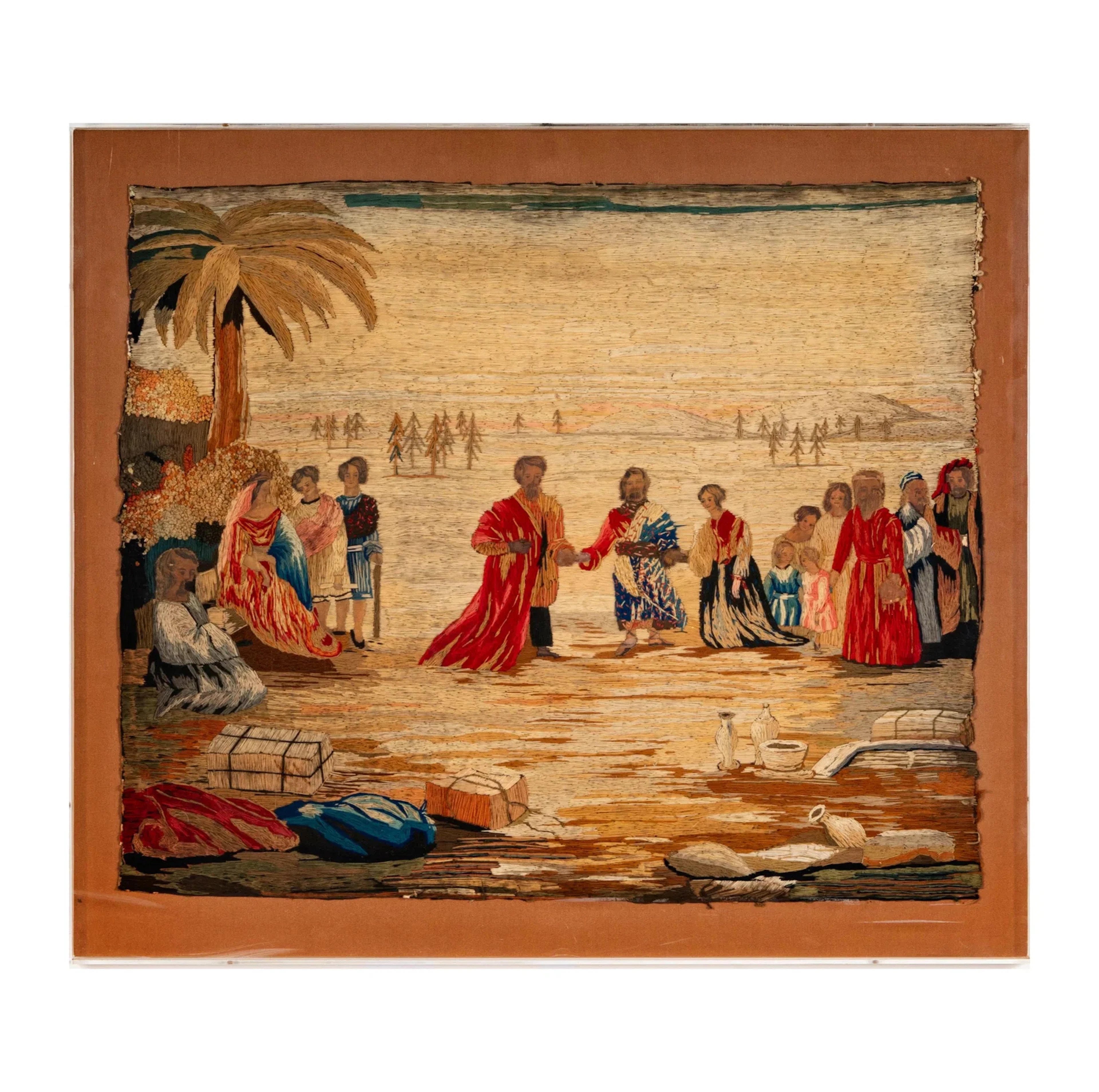 19th Century Marriage Ceremony Wool Work (Woolie)