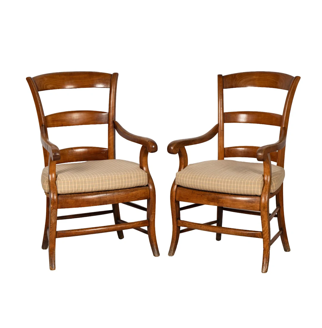 Pair of American Cane Seat Armchairs