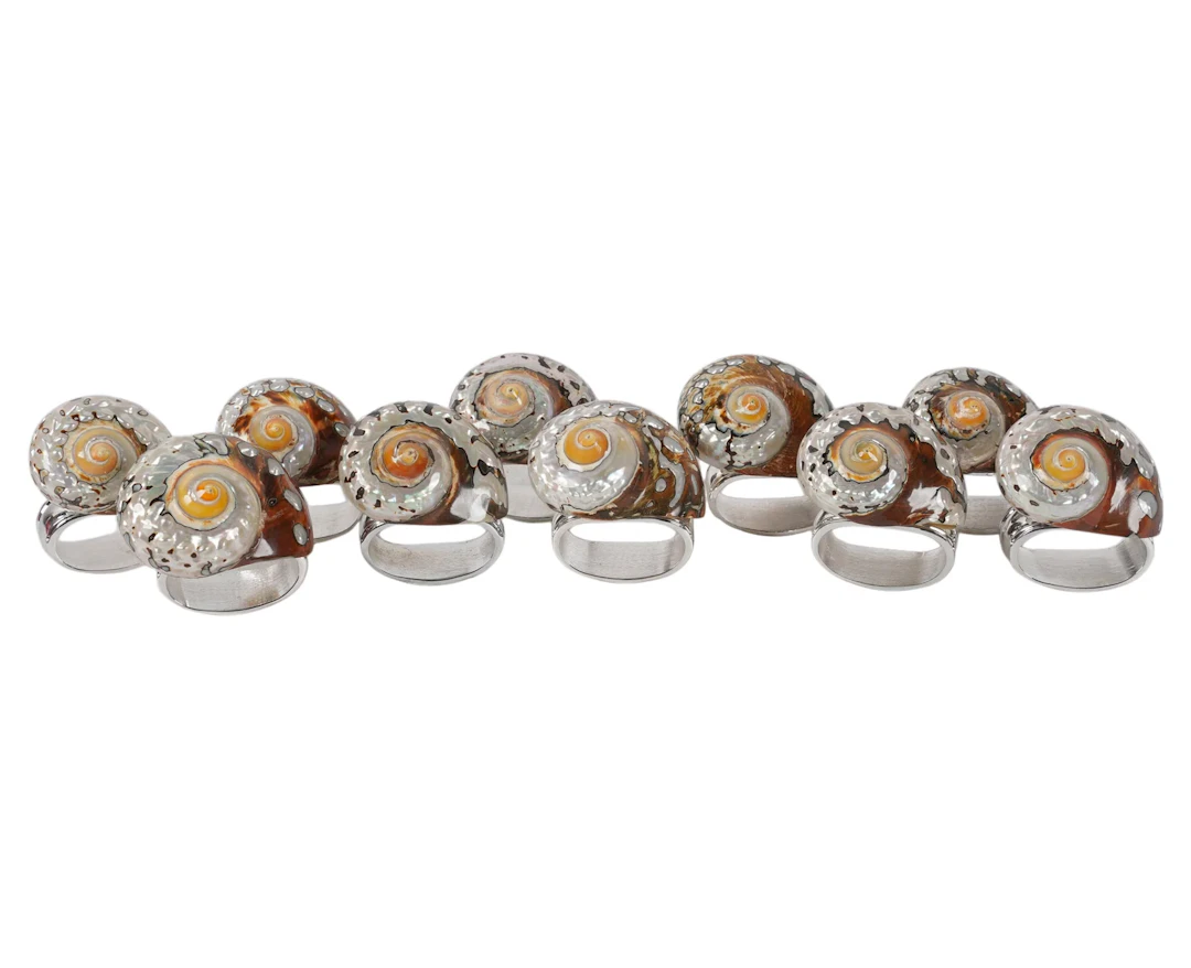 Ten Hans Turnwald Turbo Sarmaticus and Silverplate Napkin Rings