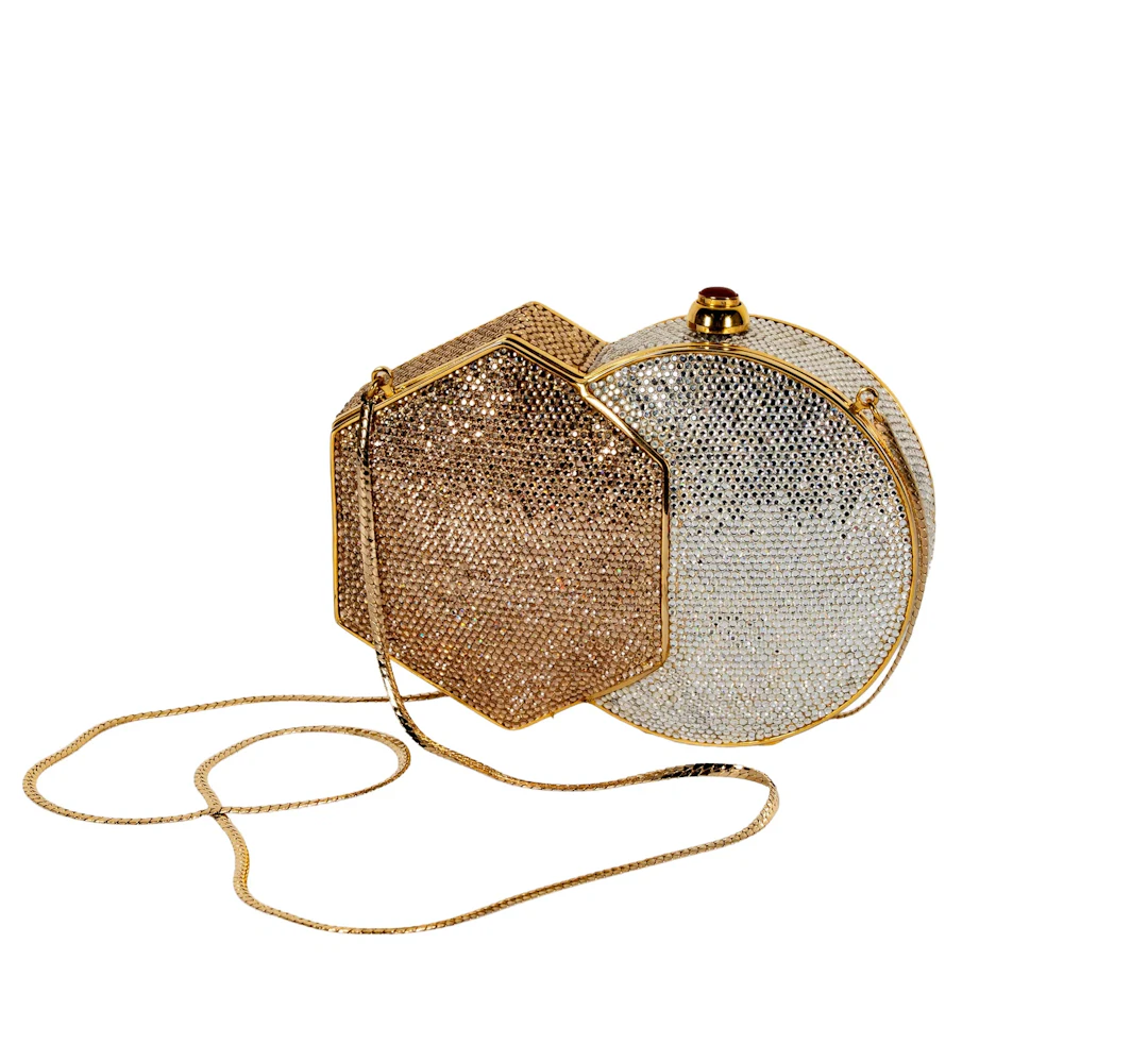 Judith Leiber White and Yellow Minaudiere