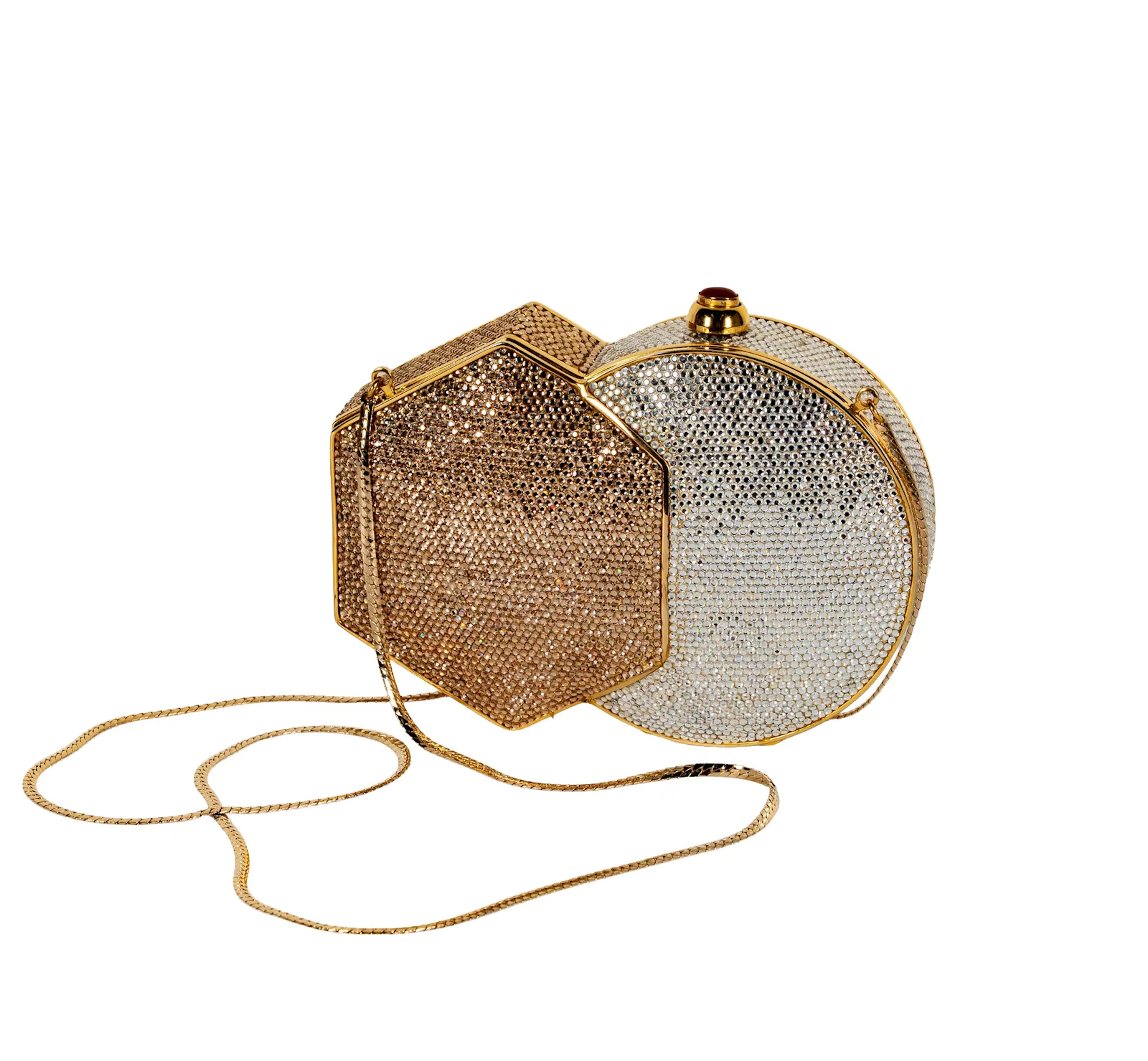 Judith Leiber White and Yellow Minaudiere