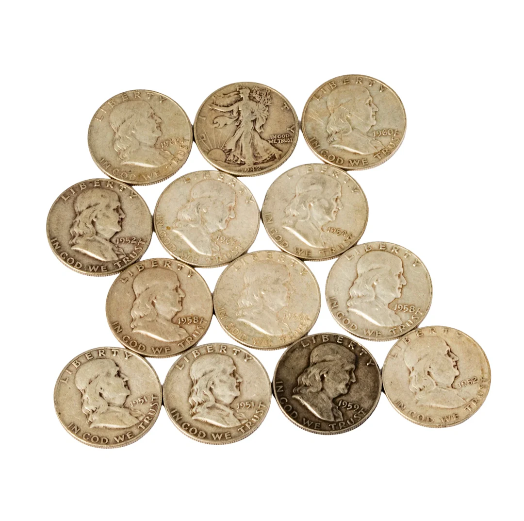 Collection of 13 US Silver Half-Dollars